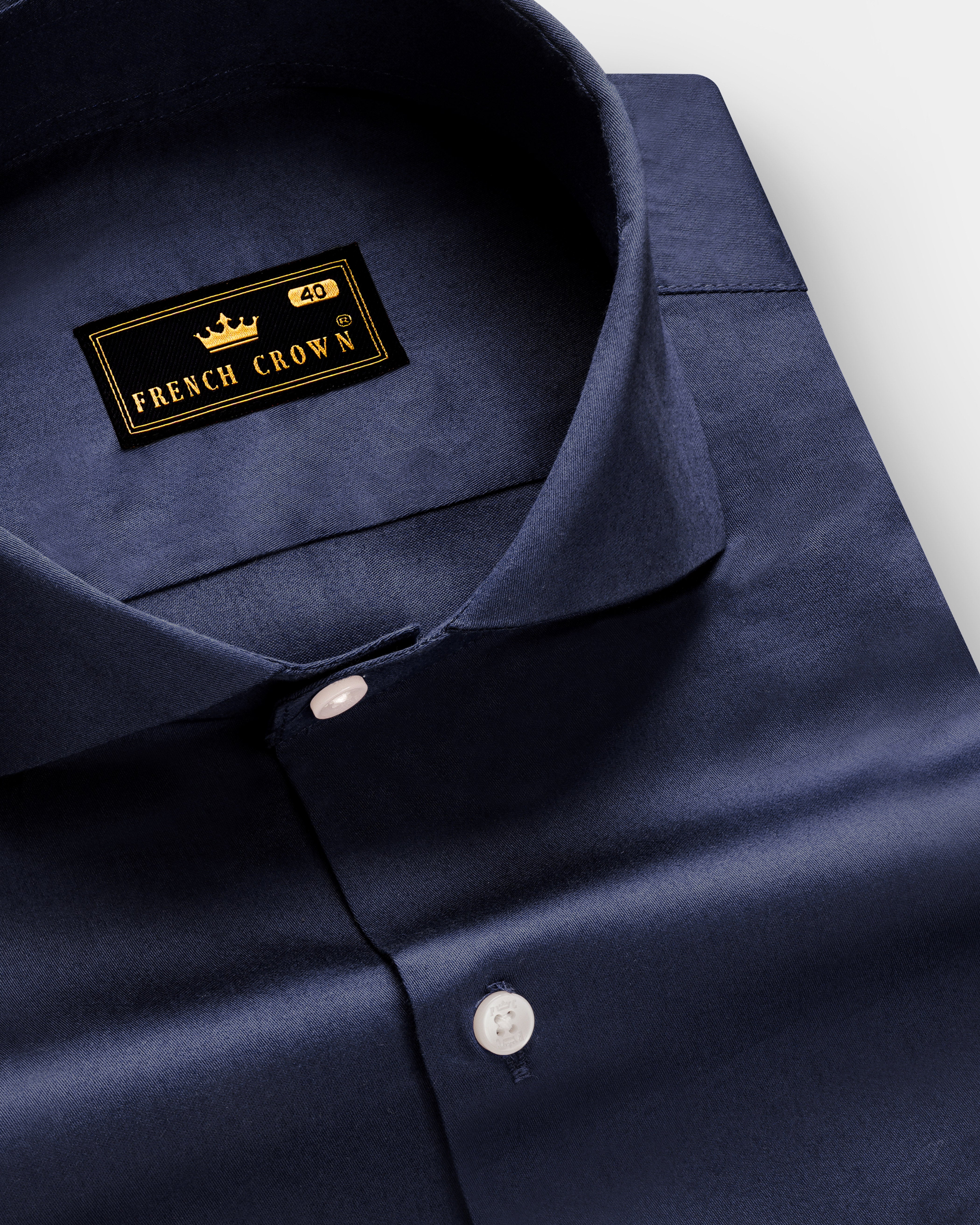 Cerulean-Tealish Blue Solid Subtle Sheen Super Soft Premium Cotton Cut Away Collar Dress Shirt