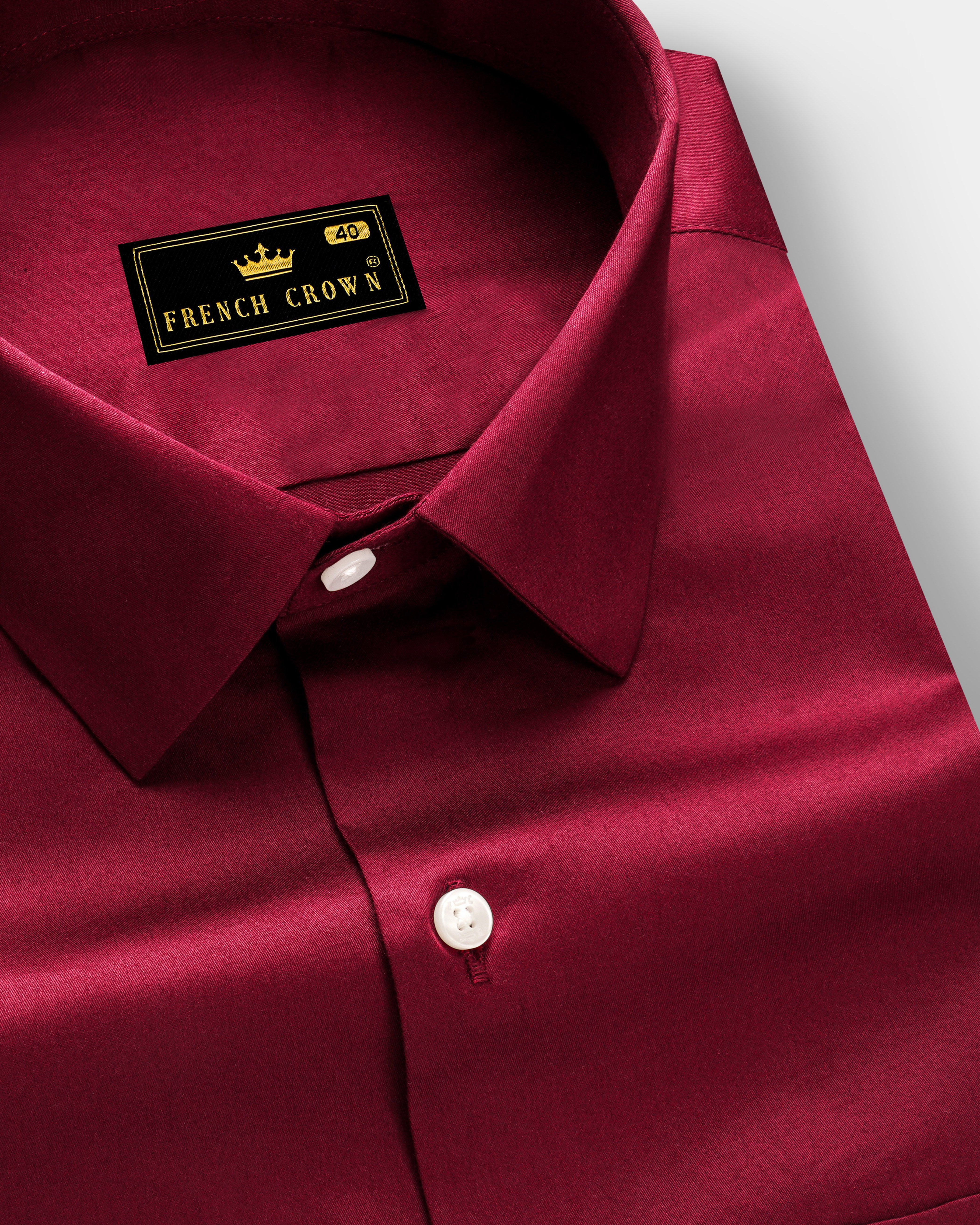 Majestic Ruby-Venetian Red Solid Subtle Sheen Super Soft Premium Cotton Dress Shirt