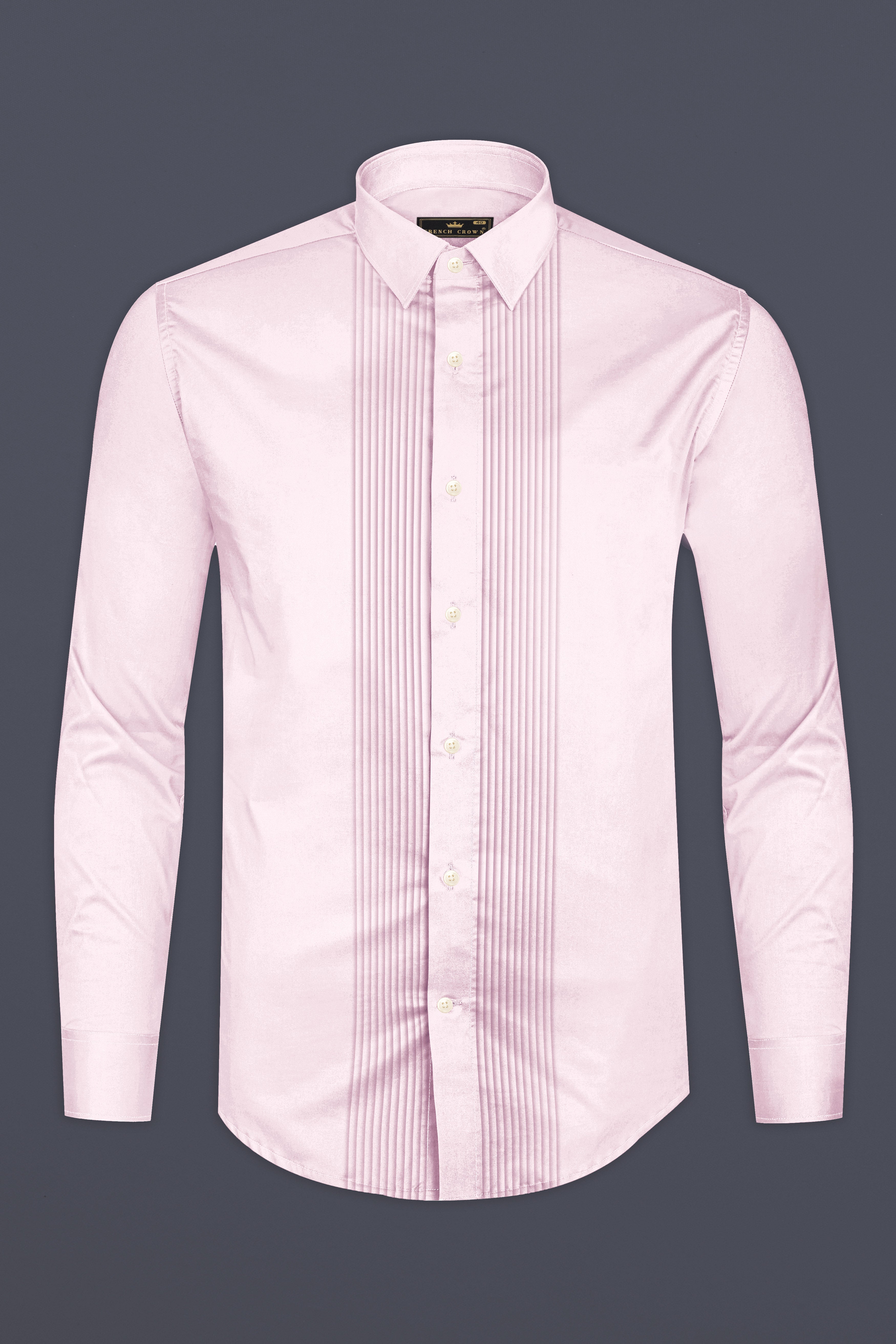 Rose Luxe-Thistle Pink Solid Subtle Sheen Super Soft Premium Cotton Tuxedo Shirt