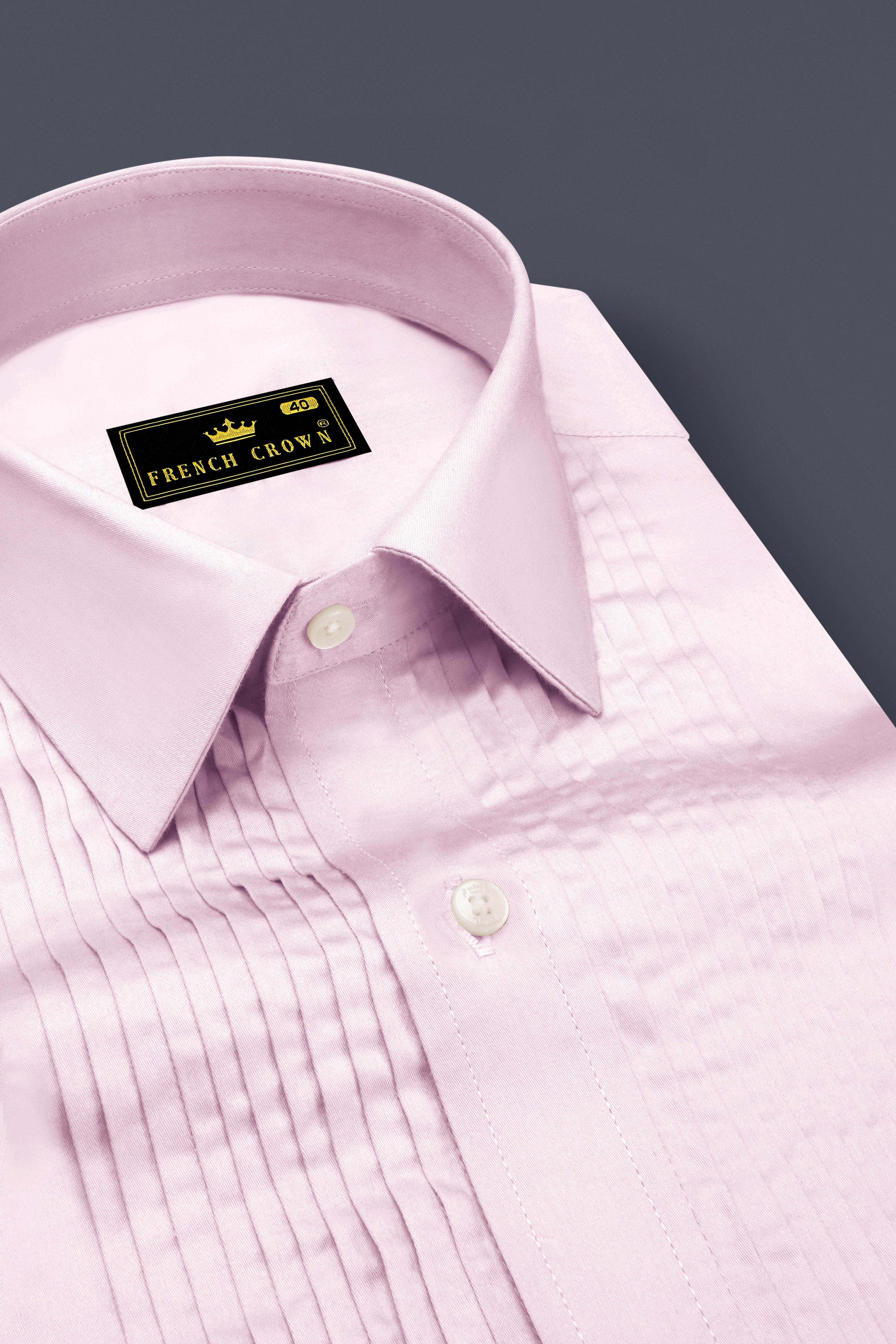 Rose Luxe-Thistle Pink Solid Subtle Sheen Super Soft Premium Cotton Tuxedo Shirt