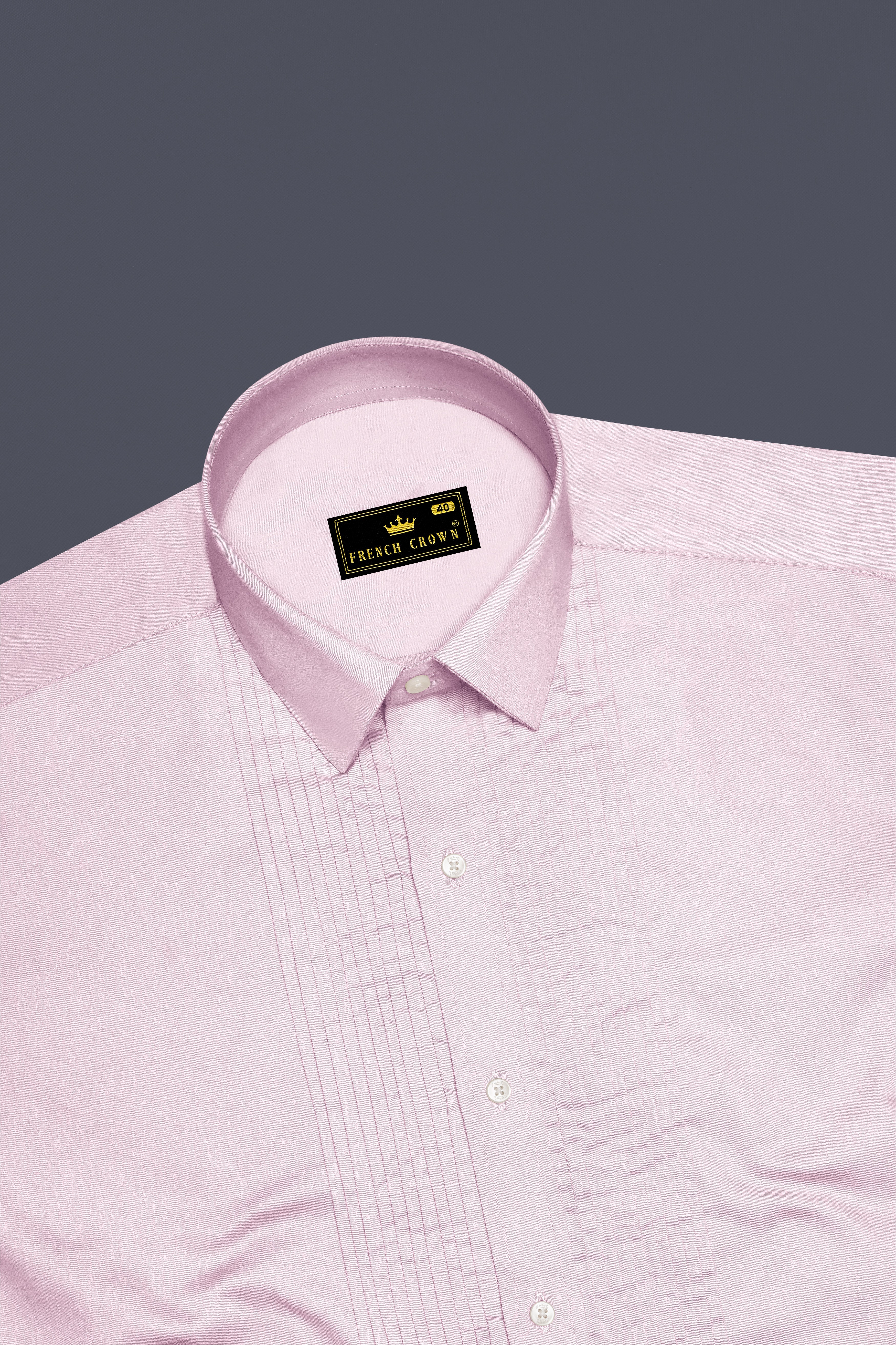 Rose Luxe-Thistle Pink Solid Subtle Sheen Super Soft Premium Cotton Tuxedo Shirt