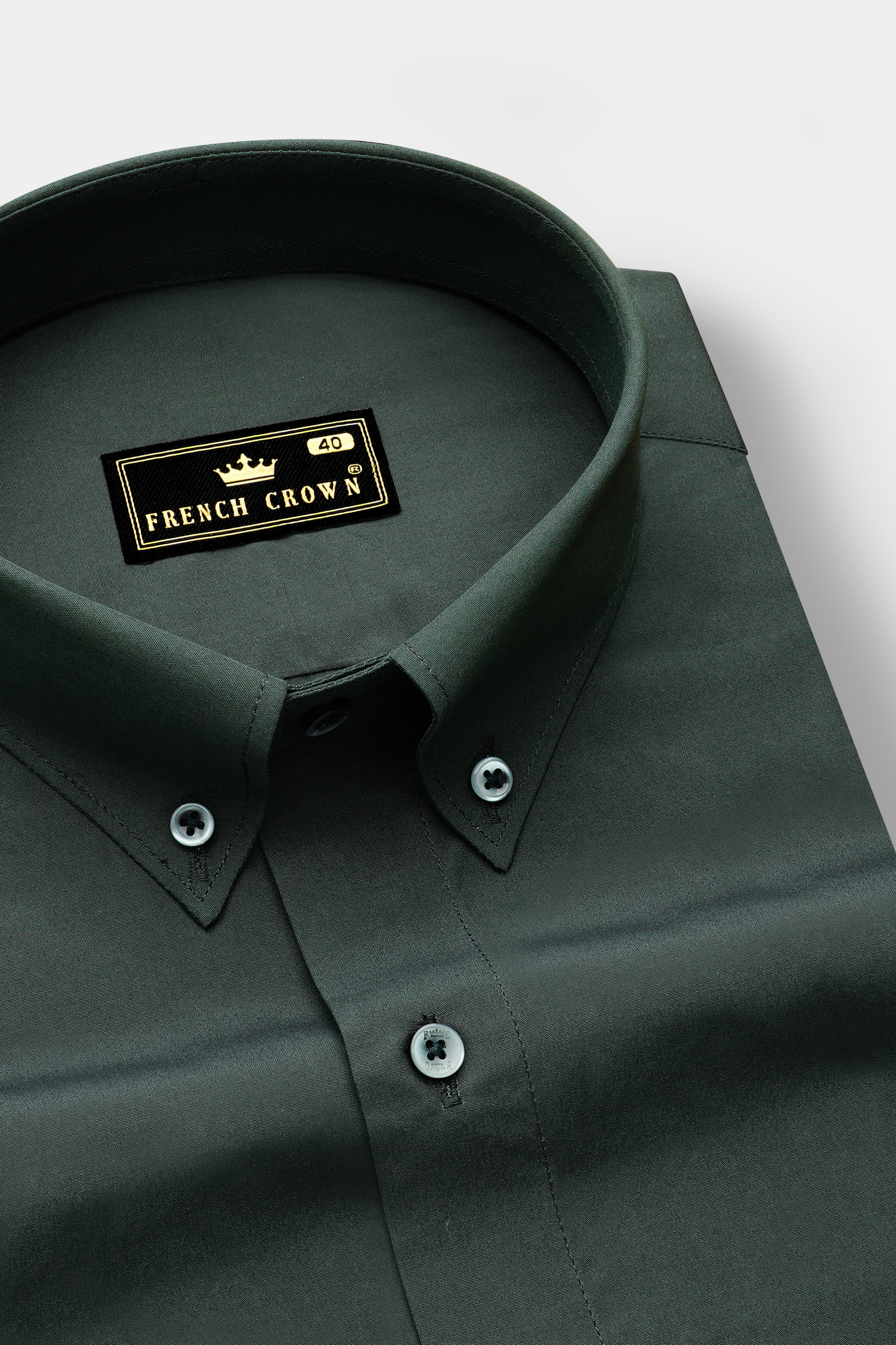 Cyan Green Plain Solid Poplin Premium Cotton Shirt