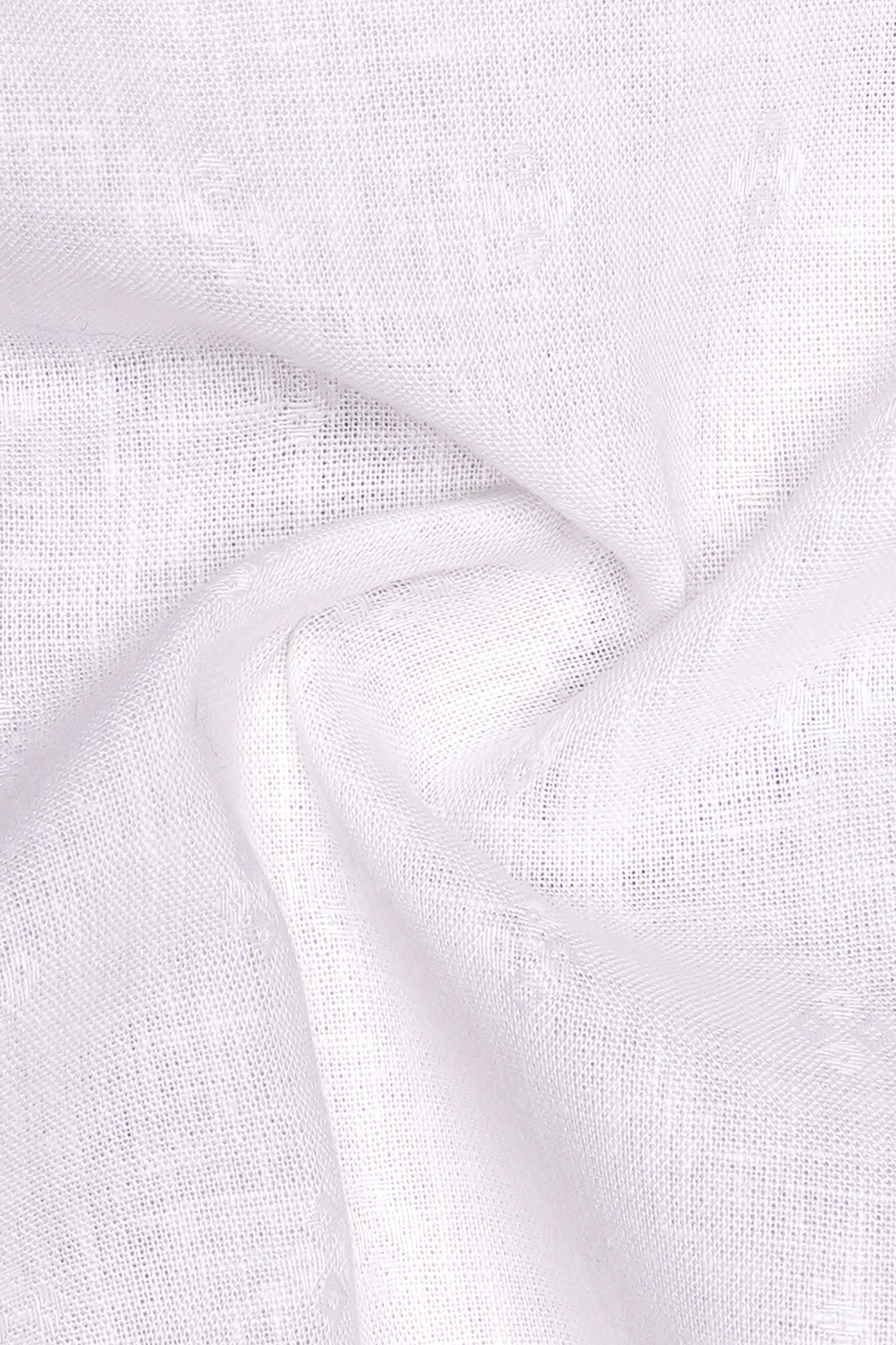 Bright White Linen Jacquard textured Premium Cotton Shirt