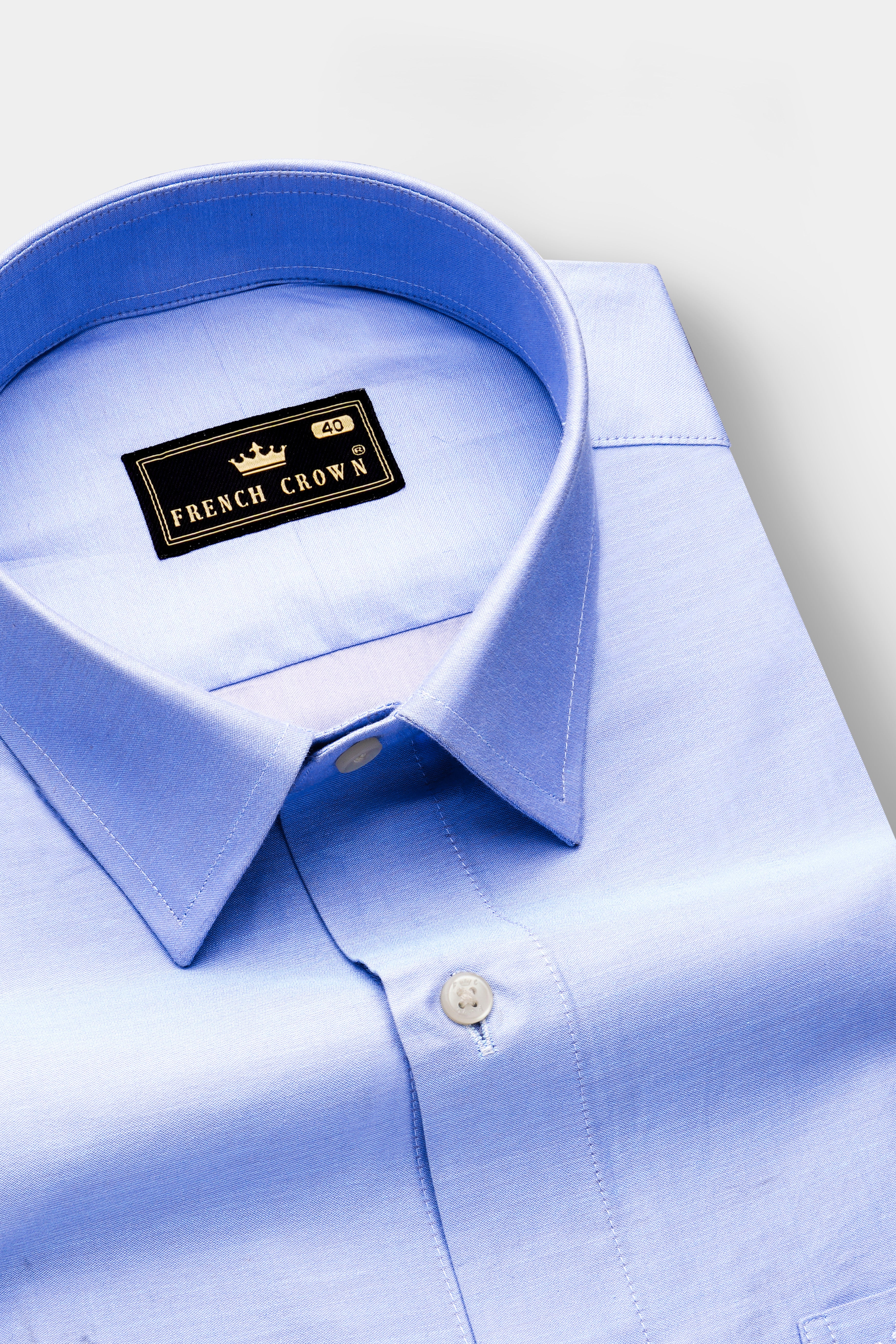 Carolina Blue Plain Solid Chambray Premium Cotton Shirt