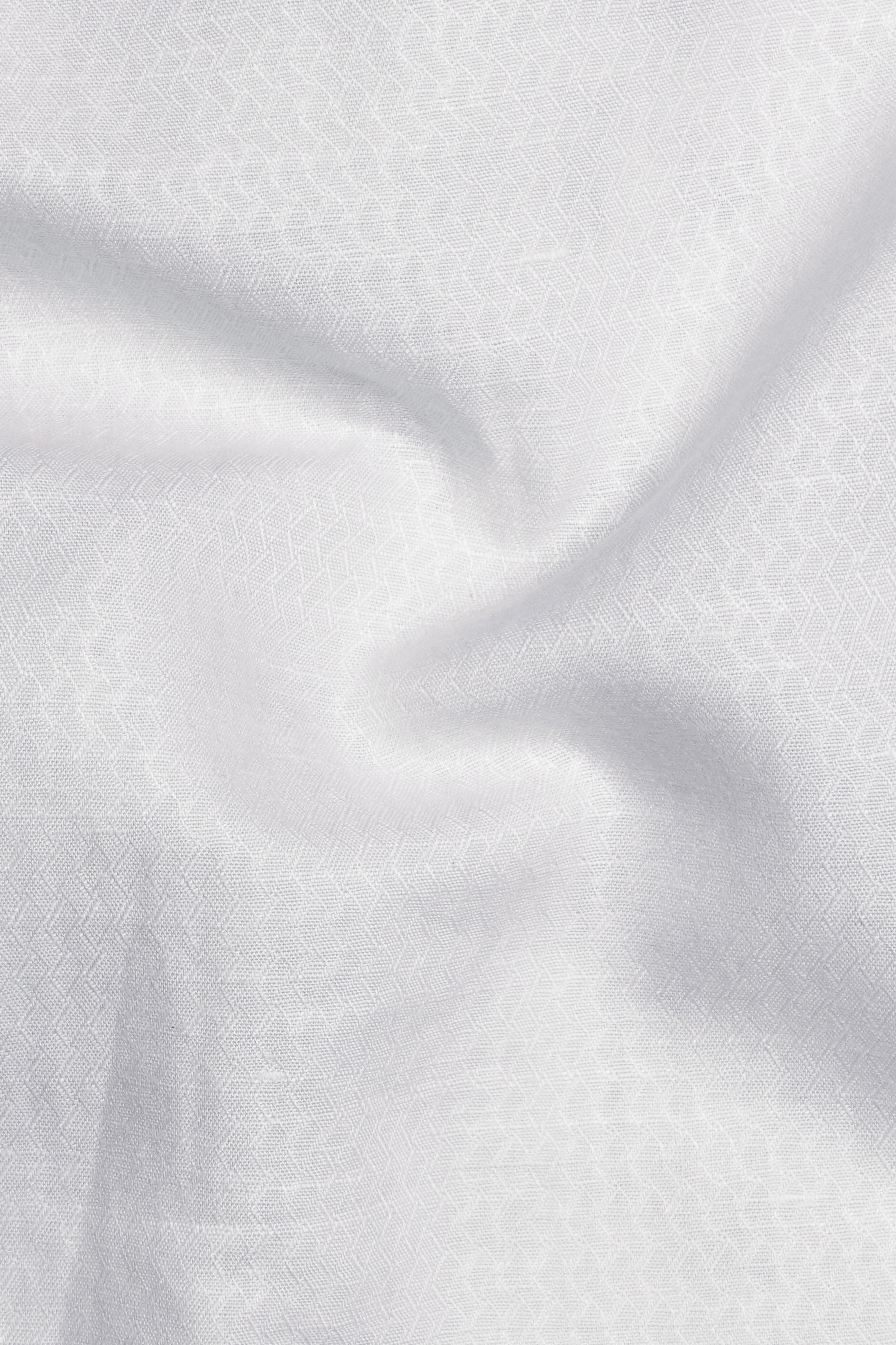 Bright White Textured Luxurious Linen Dress Shirt