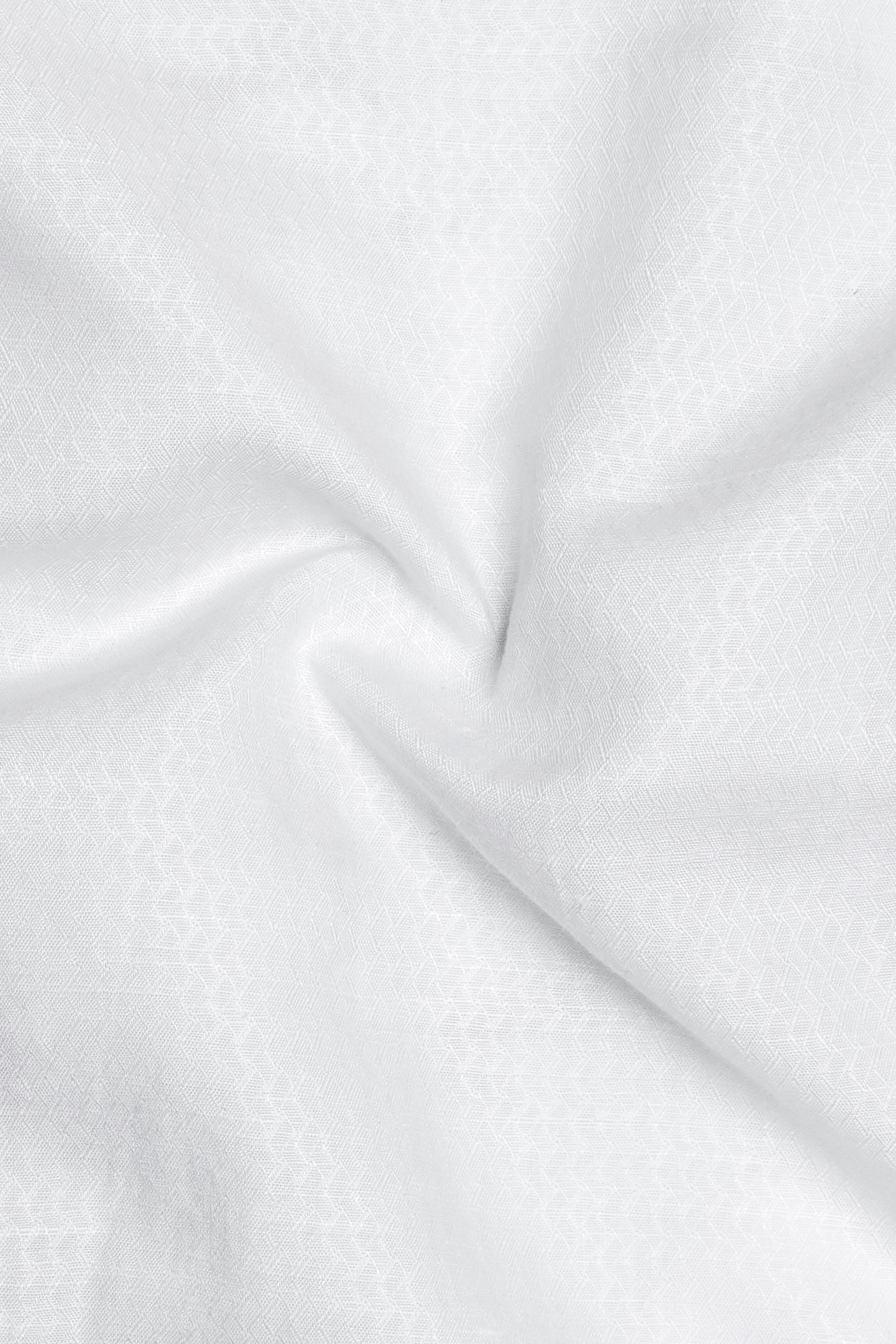 Bright White Textured Luxurious Linen Dress Shirt