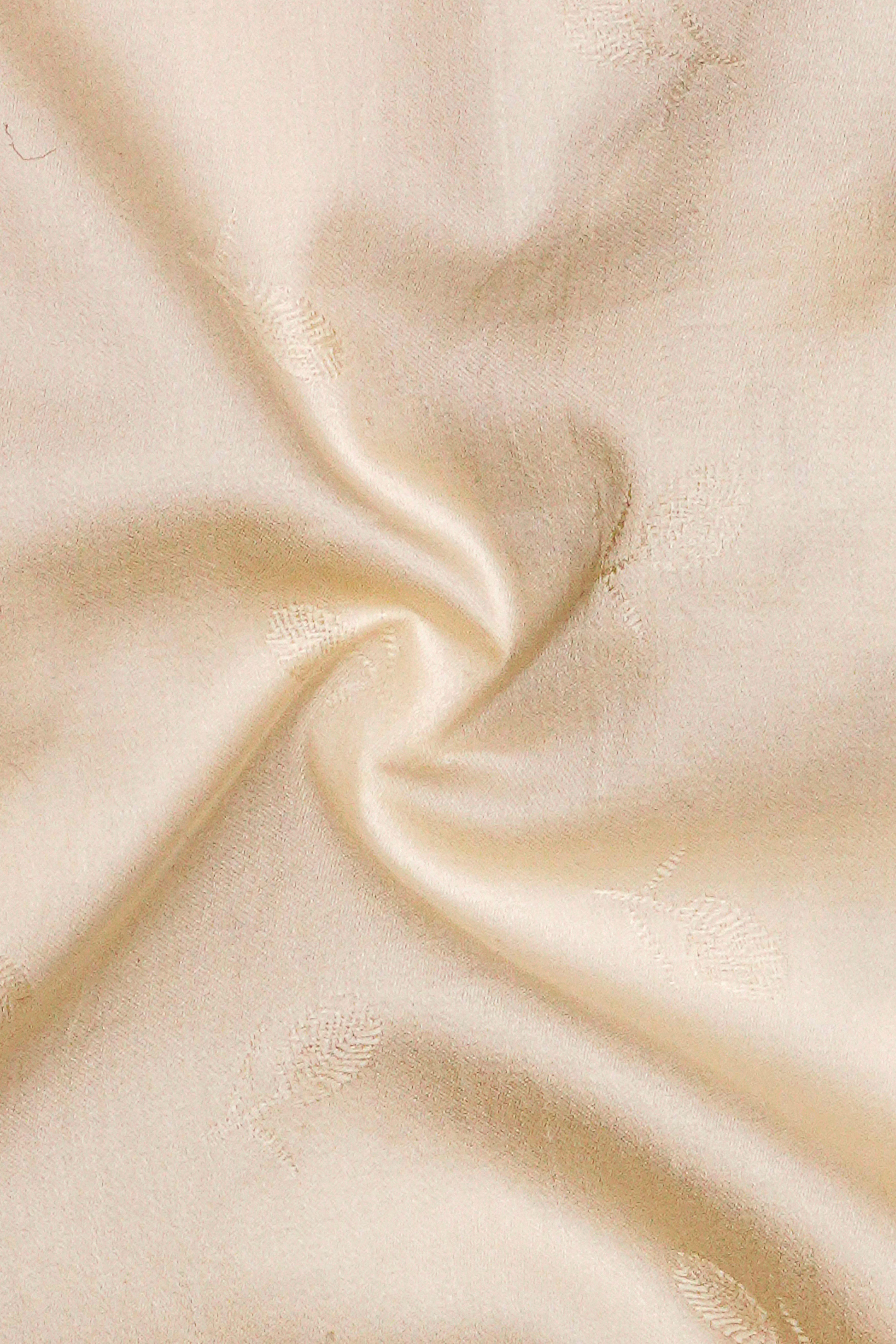Pavlova Cream Jacquard Textured Premium Cotton Dress Shirt