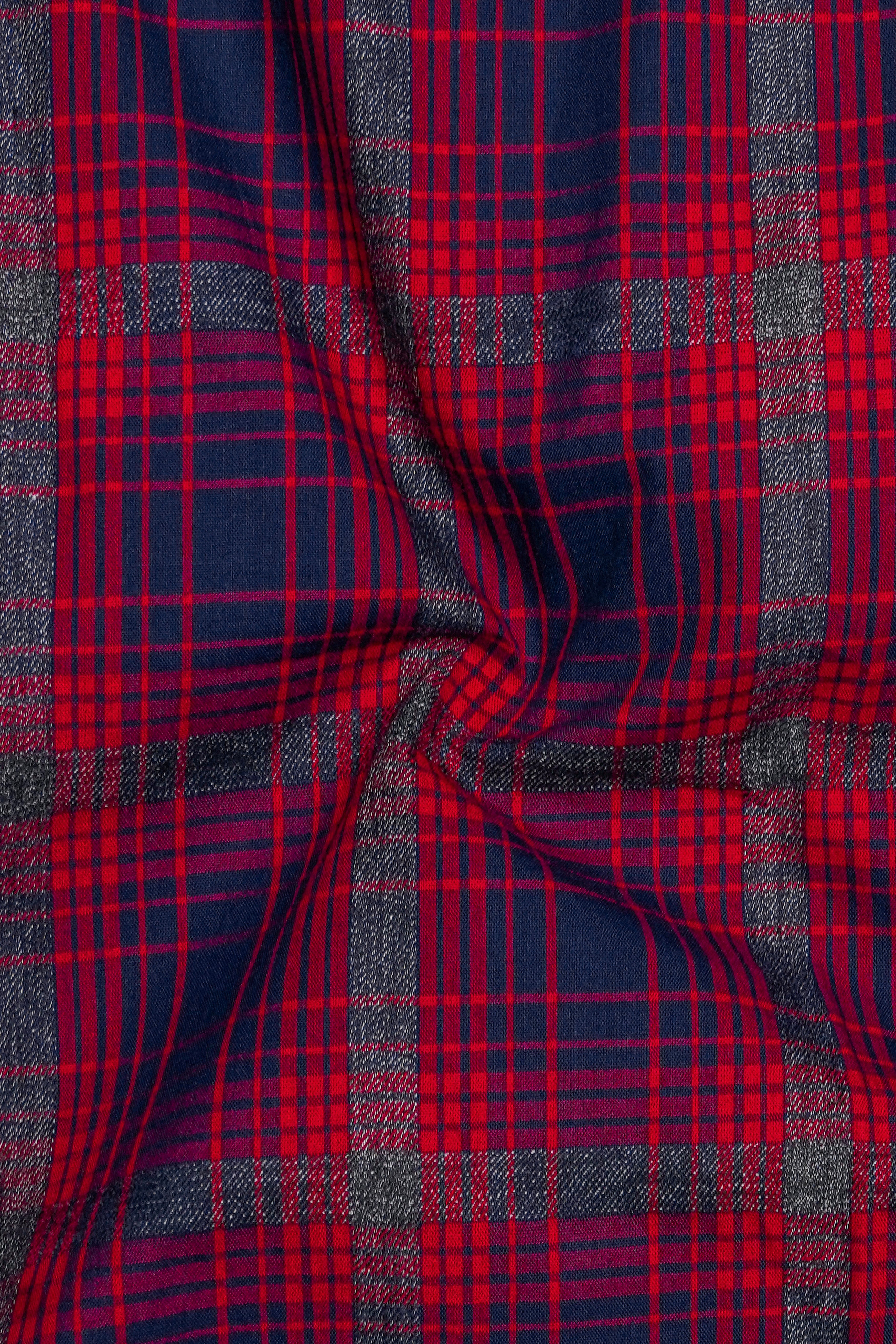Paprika Red And Vulcan Blue Plaid Super Soft Premium Cotton Dress Shirt