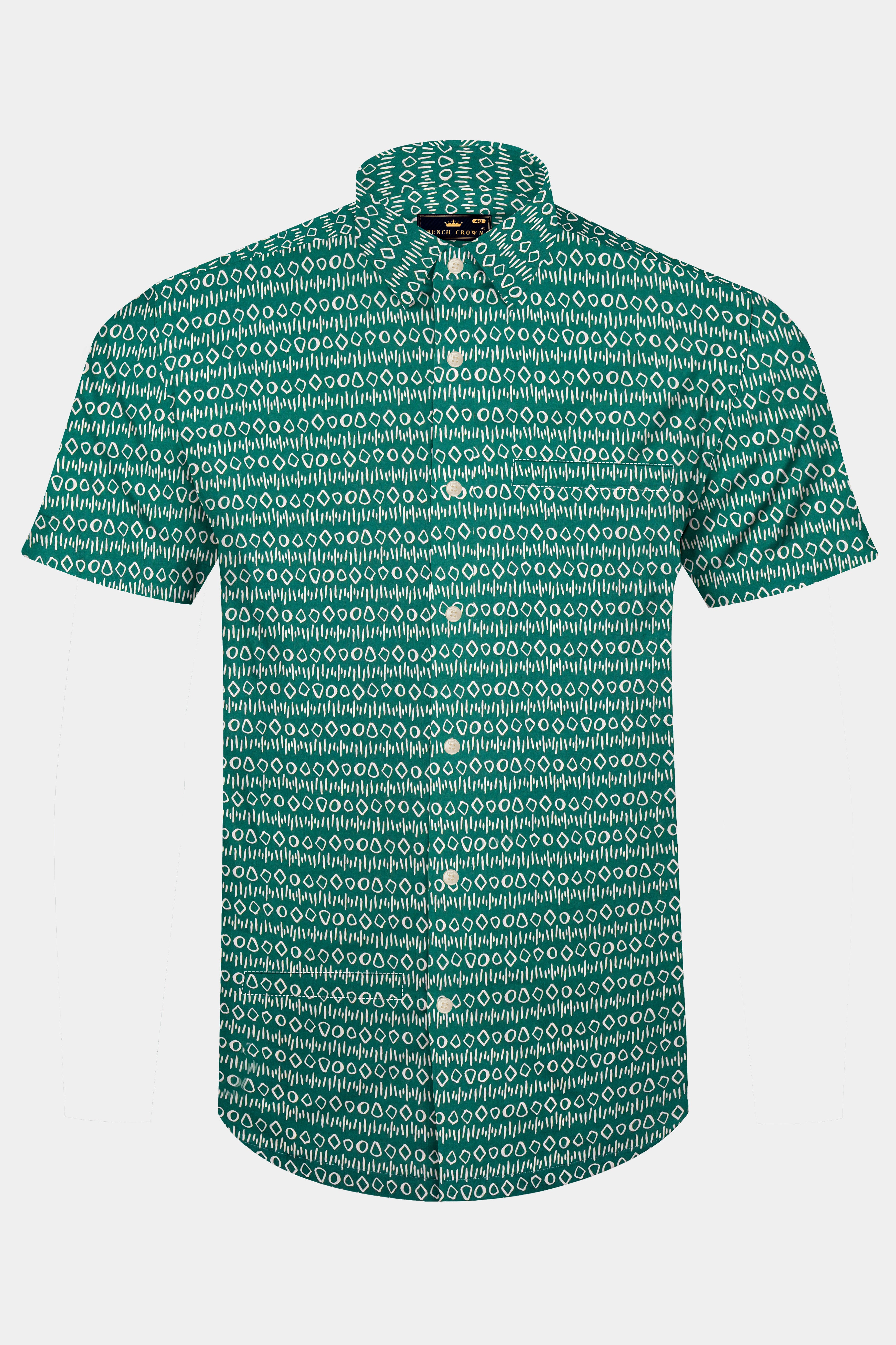 Surfie Green Printed Super Soft Premium Cotton Casual Designer Shirt