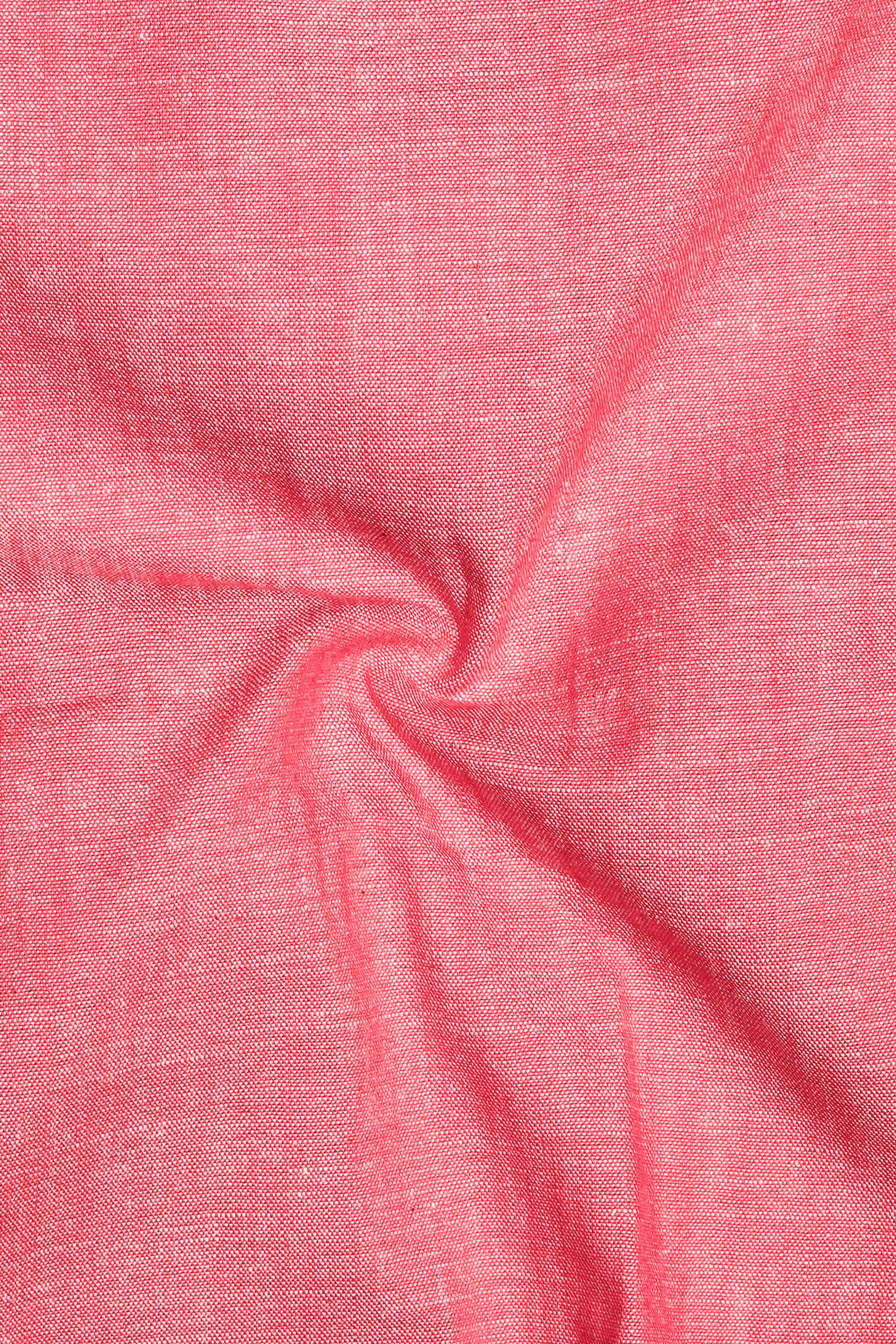 Brink Pink Solid Oxford Premium Cotton Semi Formal Shirt