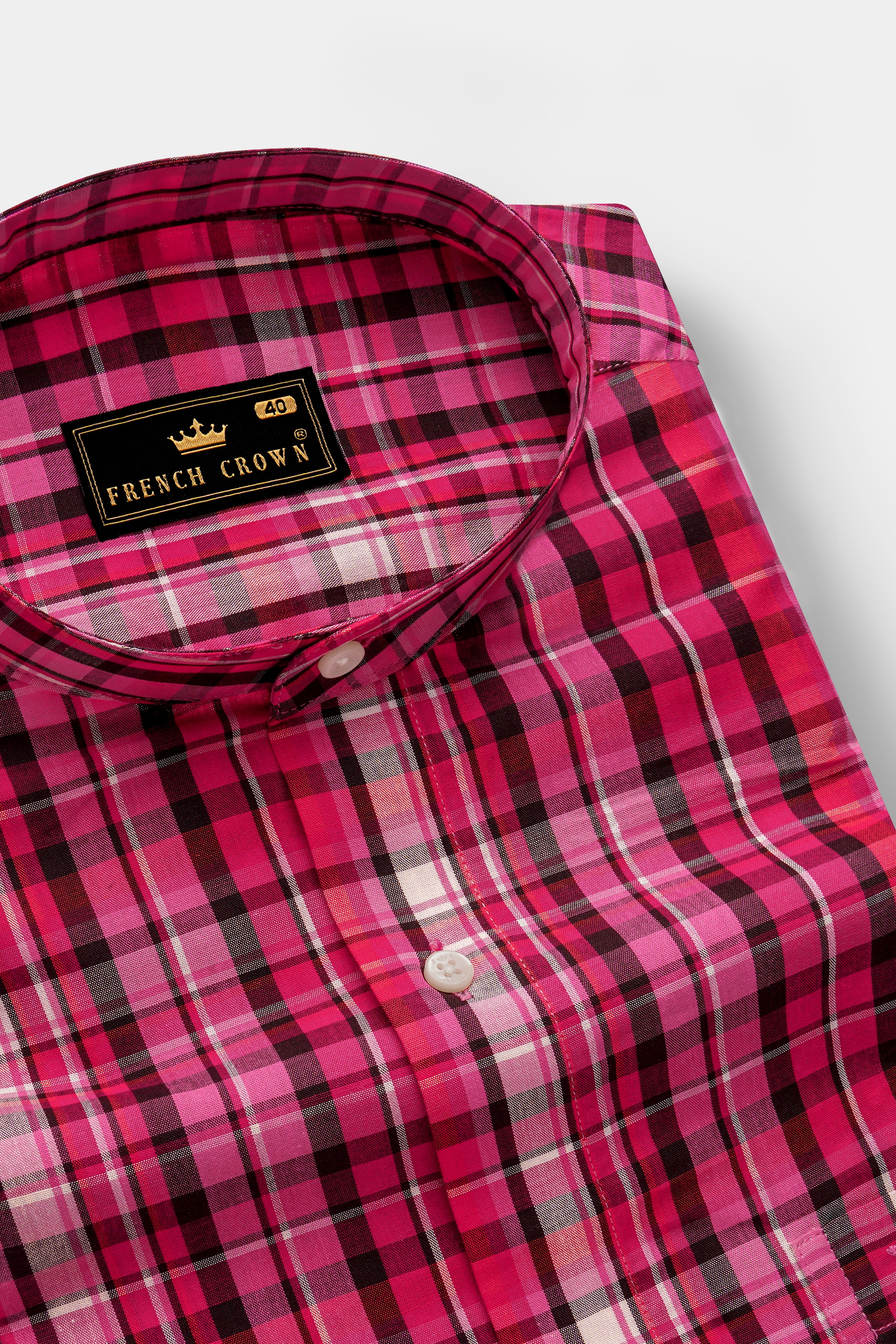 Disco Pink Plaid Super Soft Premium Cotton Casual Shirt