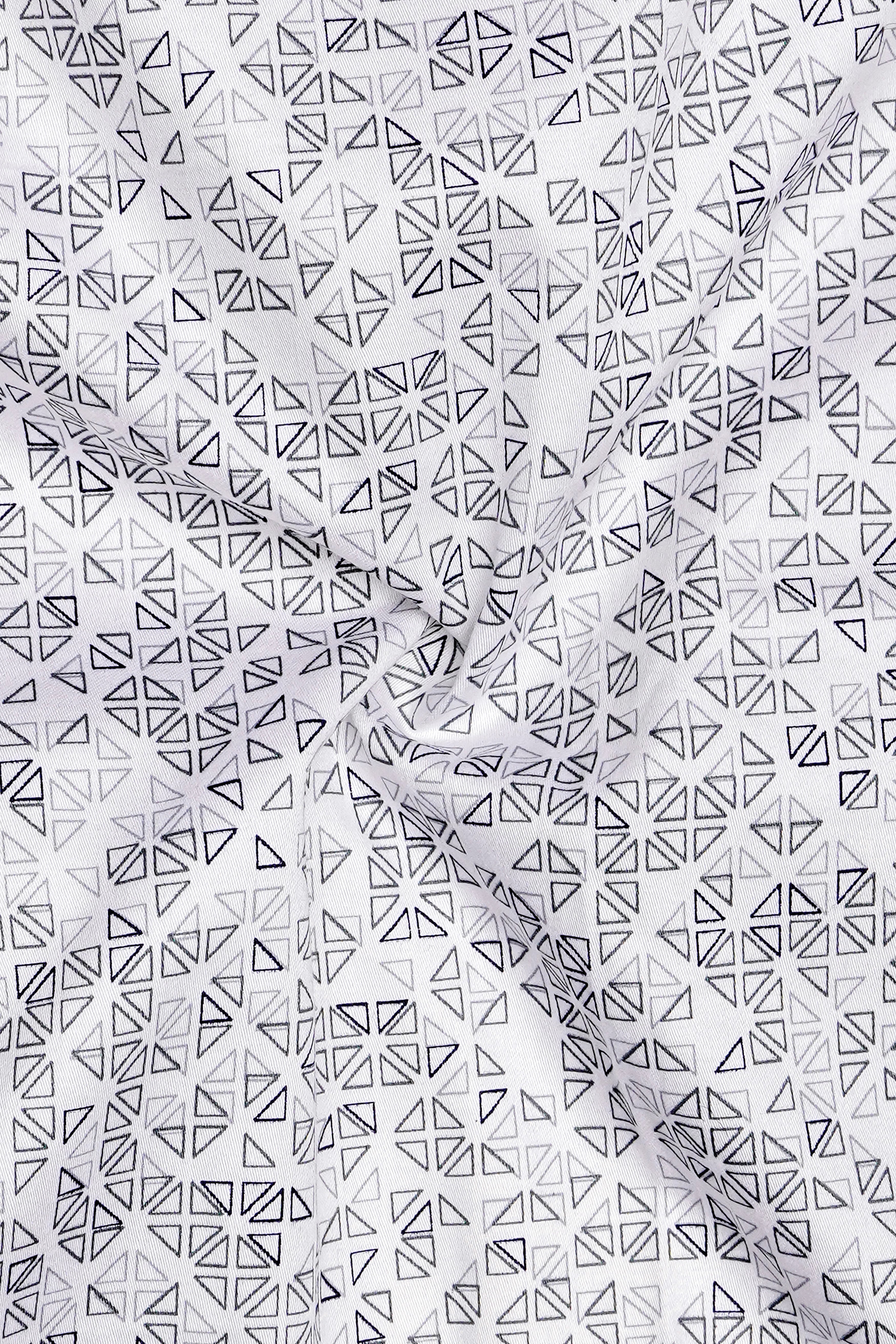 Bright White Printed Subtle Sheen Super Soft Premium Cotton Semi Formal Shirt