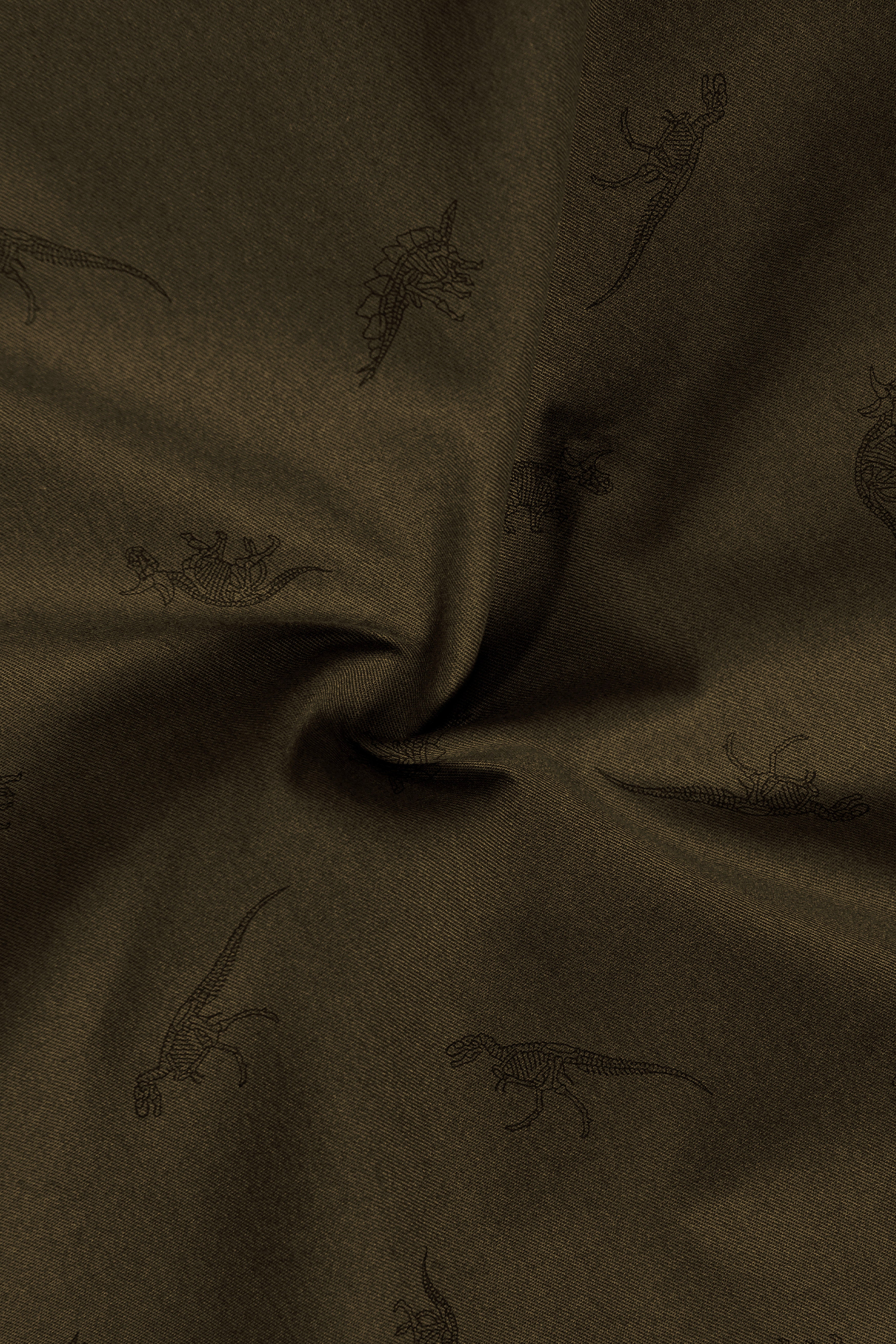 Prehistoric-Hemlock Green Dinosaur Printed Premium Cotton Bomber Jacket