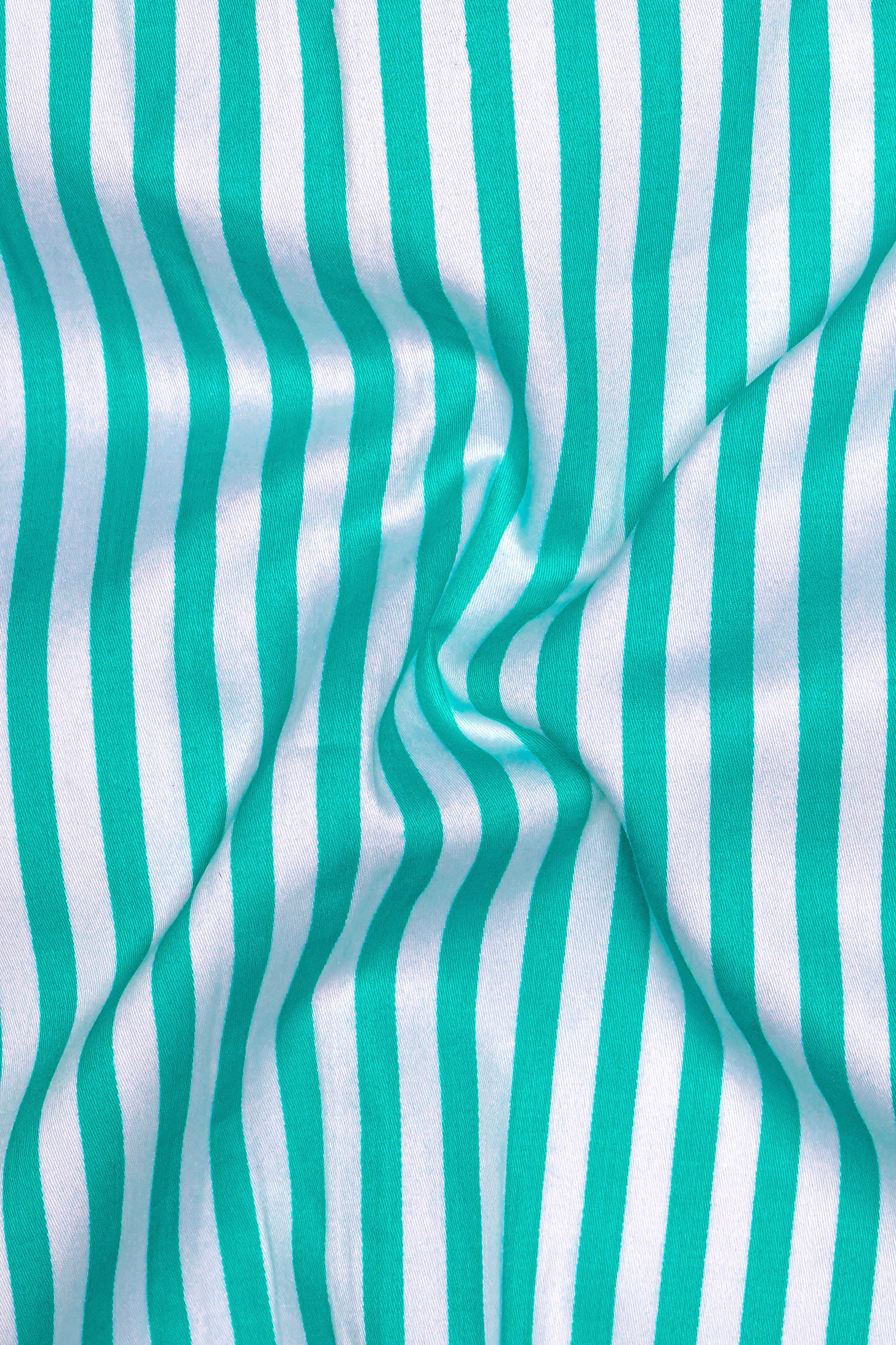 Lochinvar Blue And Bright White Striped Super Soft Premium Cotton Formal White Cuff Collar Shirt