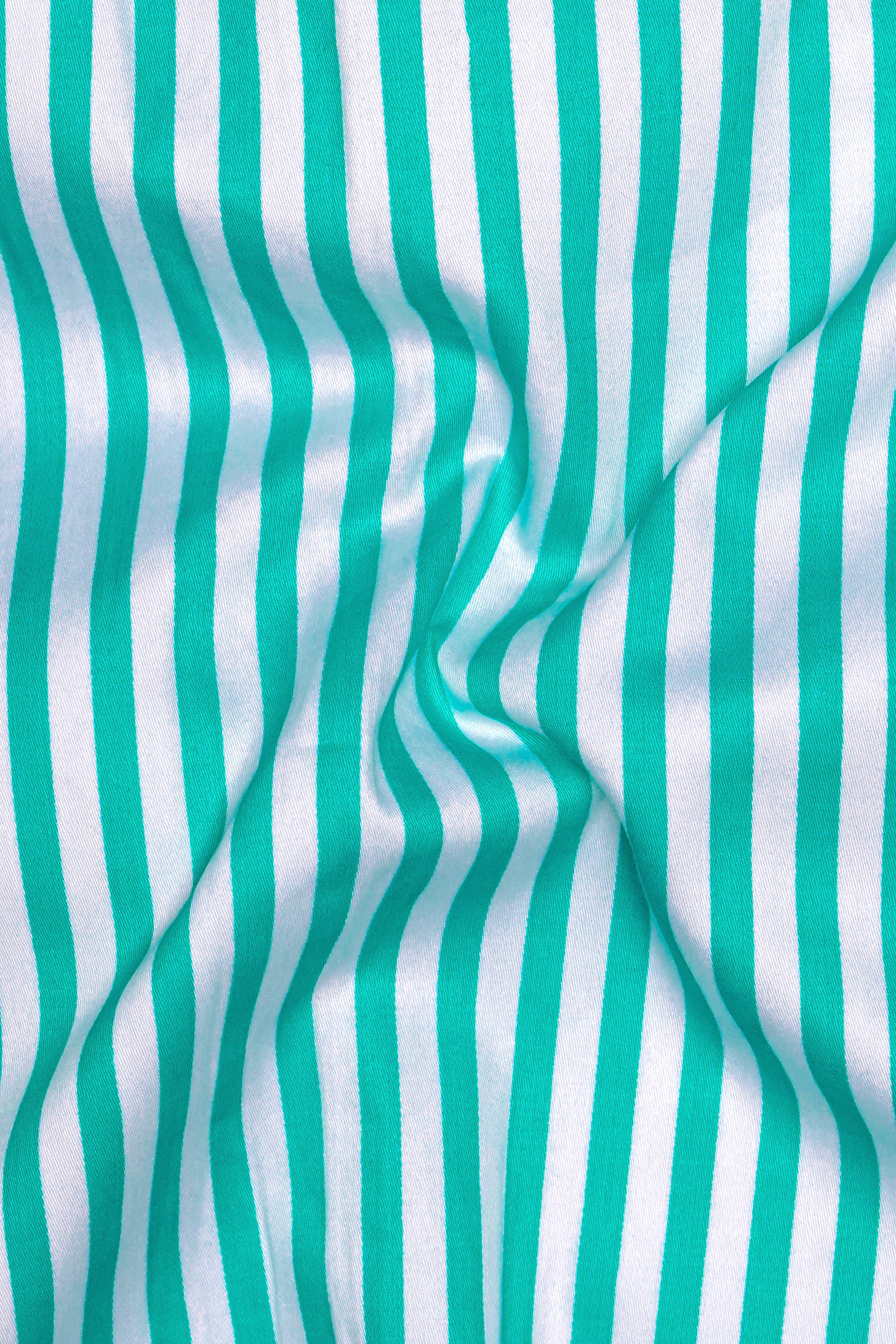 Lochinvar Blue And Bright White Striped Subtle Sheen Super Soft Premium Cotton Dress Shirt