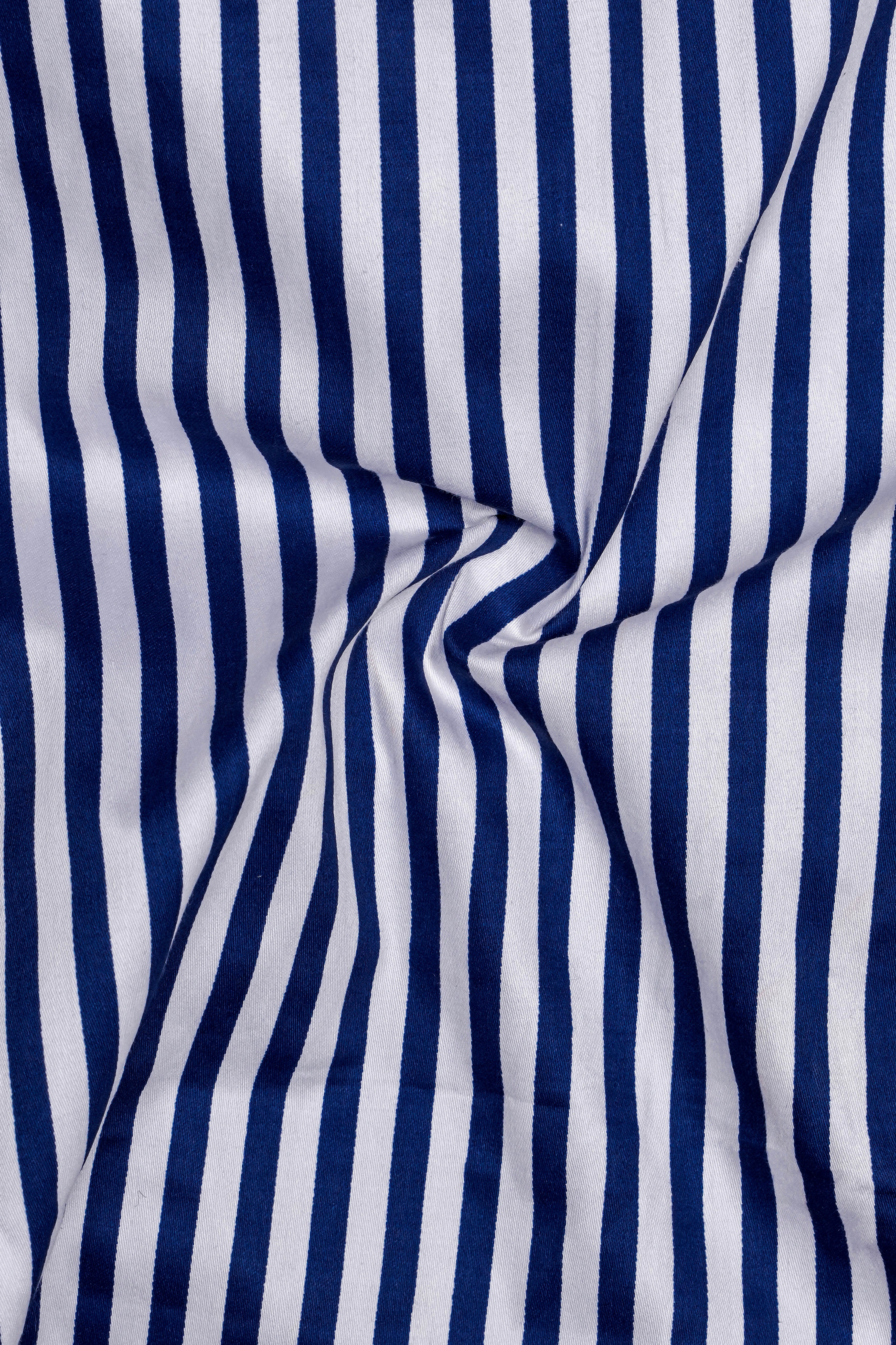 Catalina Blue And Bright White Striped Subtle Sheen Super Soft Premium Cotton Dress Shirt