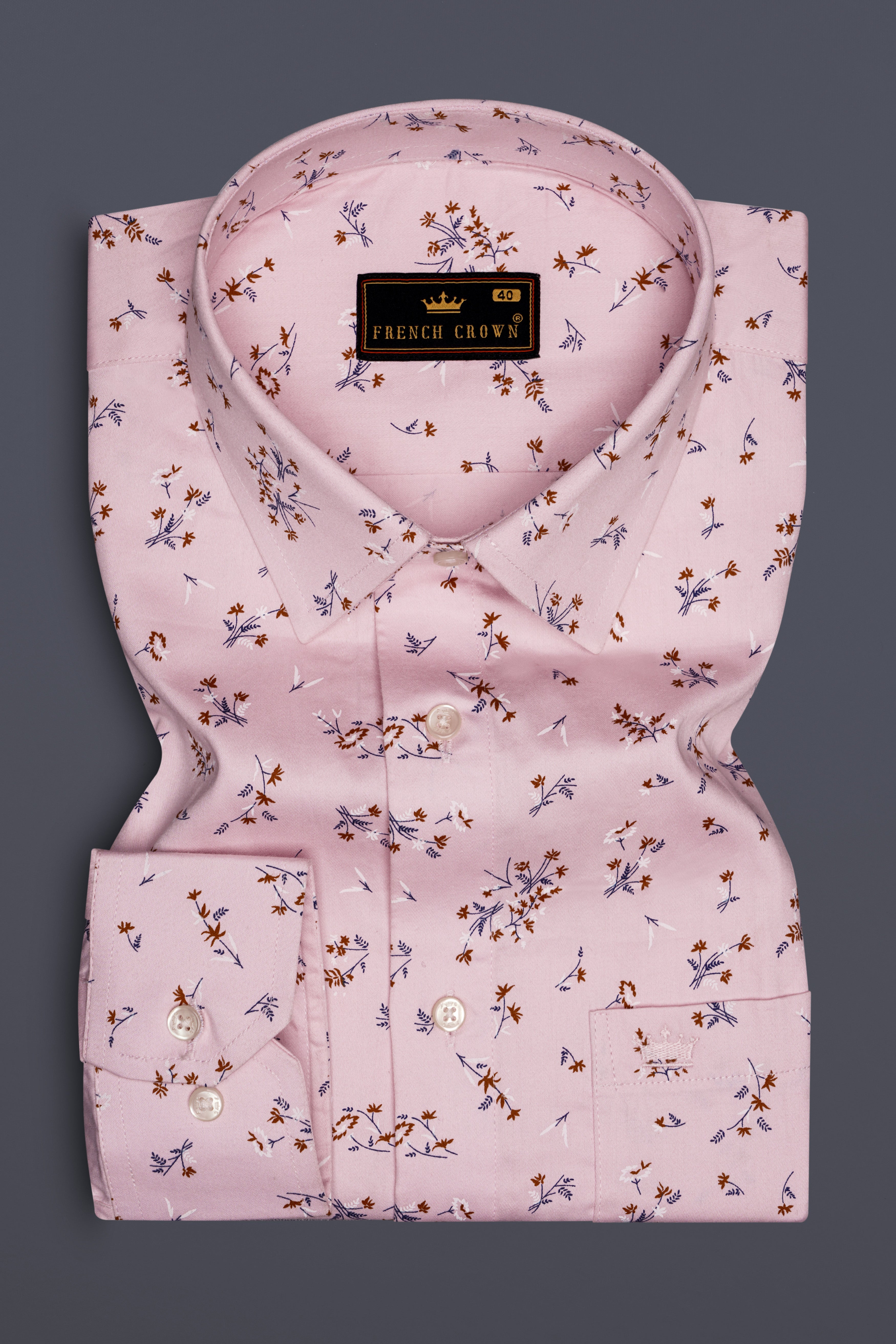 Florique-Lily Pink Floral Printed Subtle Sheen Super Soft Premium Cotton Casual Shirt