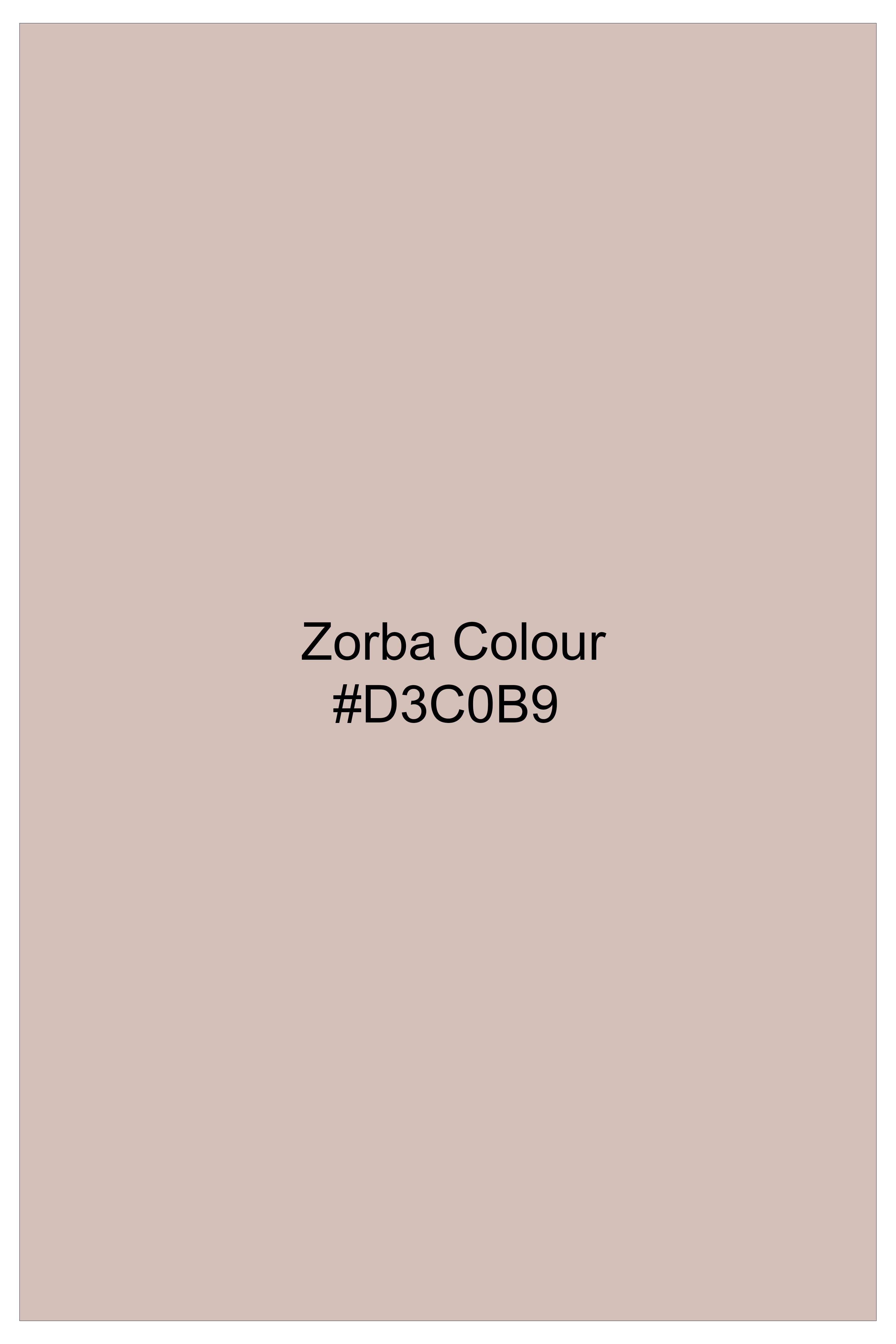 Zorba Cream Printed Luxurious Linen Casual Kurta Shirt