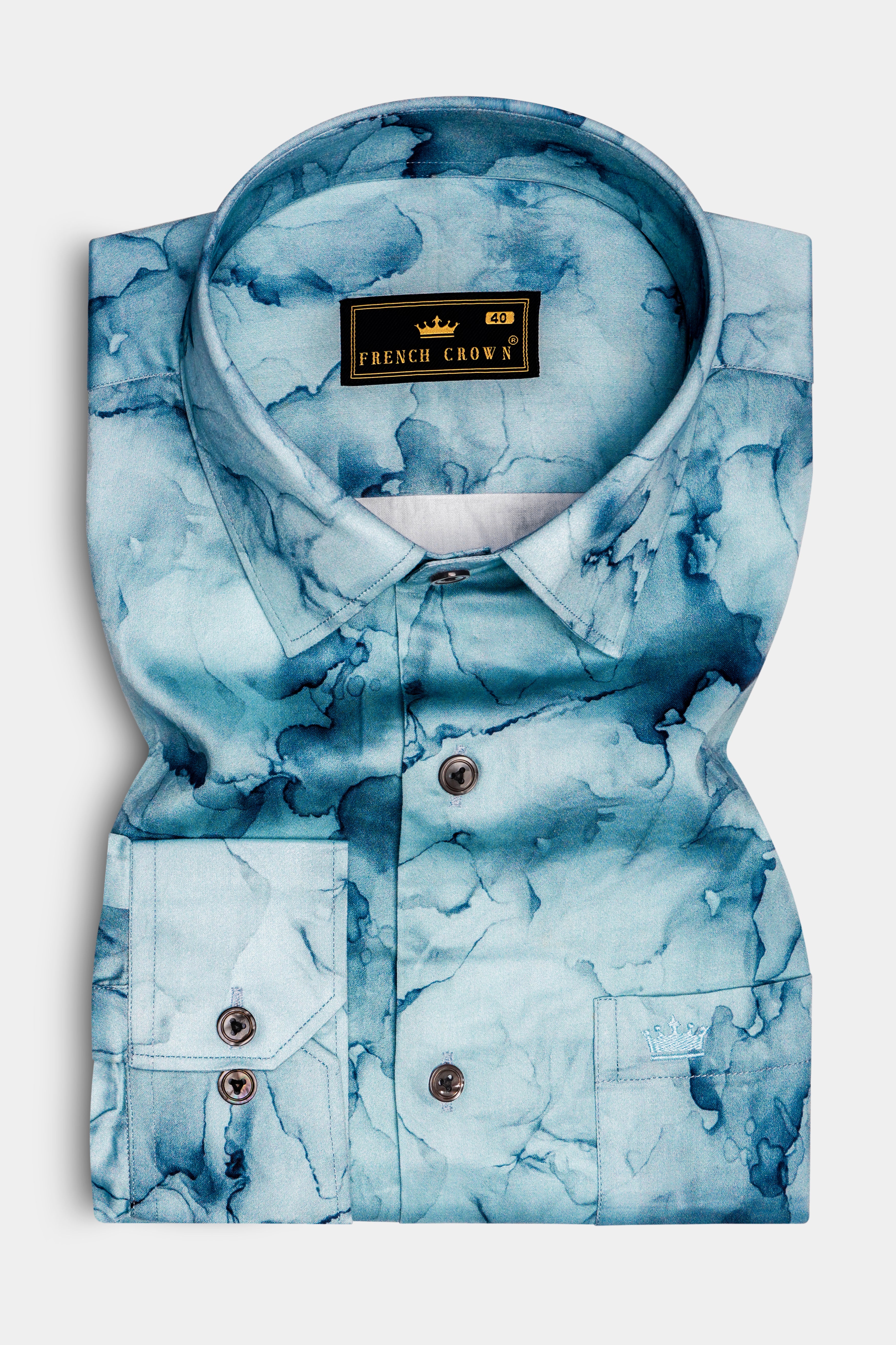 Blotica-Hippie Blue Printed Subtle Sheen Super Soft Premium Casual Shirt