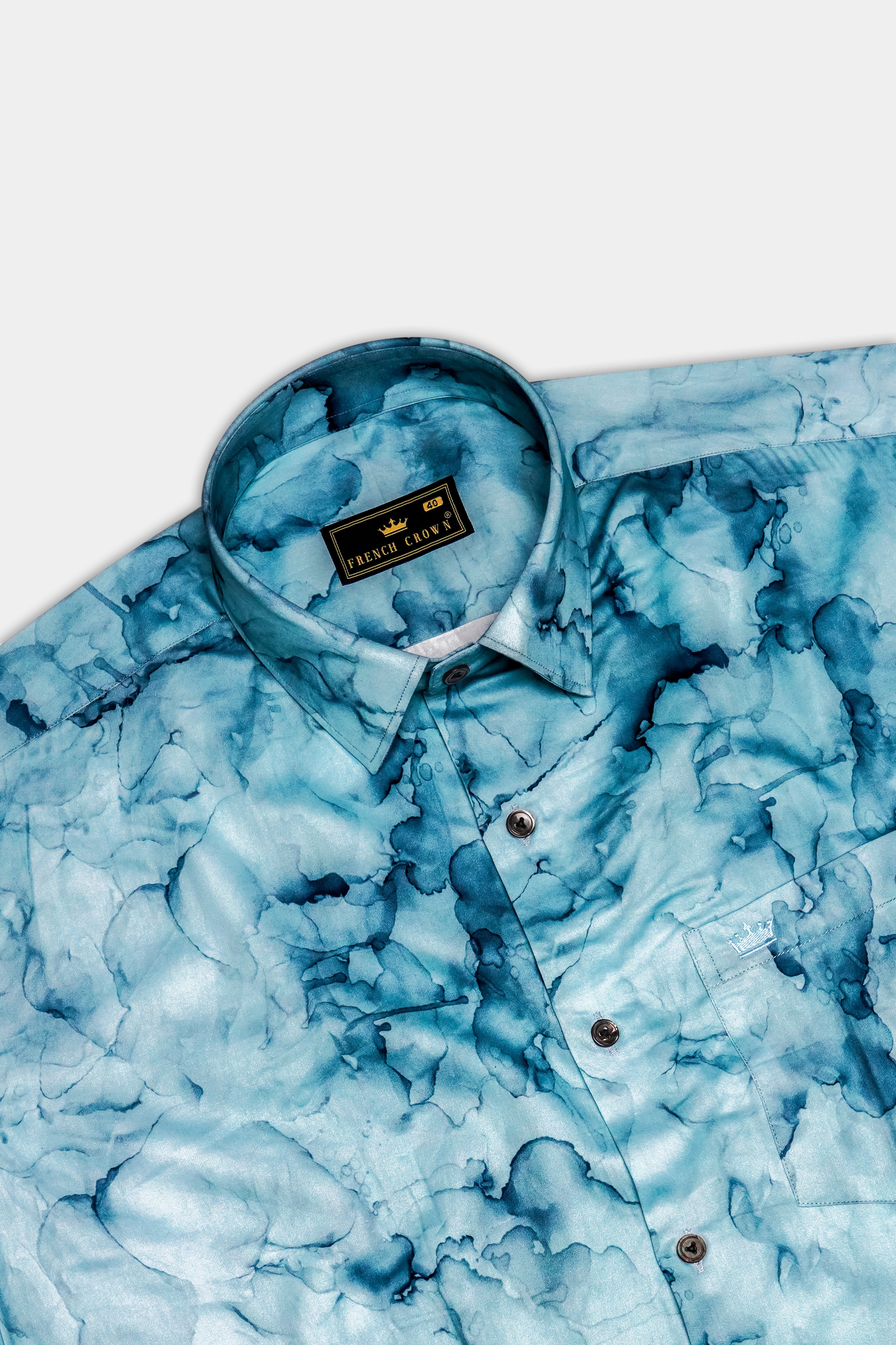 Blotica-Hippie Blue Printed Subtle Sheen Super Soft Premium Casual Shirt