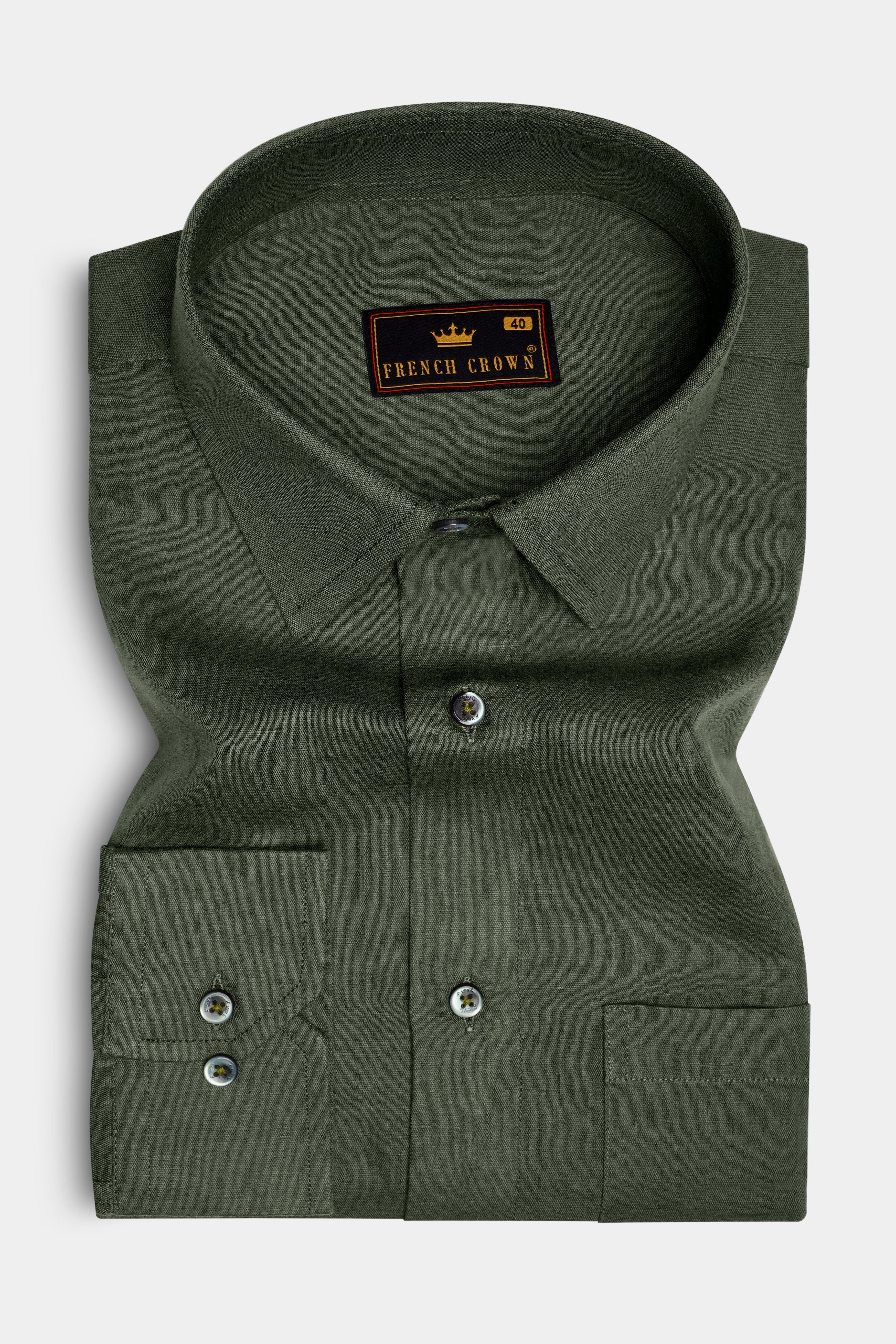 Herbanor-Merlin Green Luxurious Linen Dress Shirt