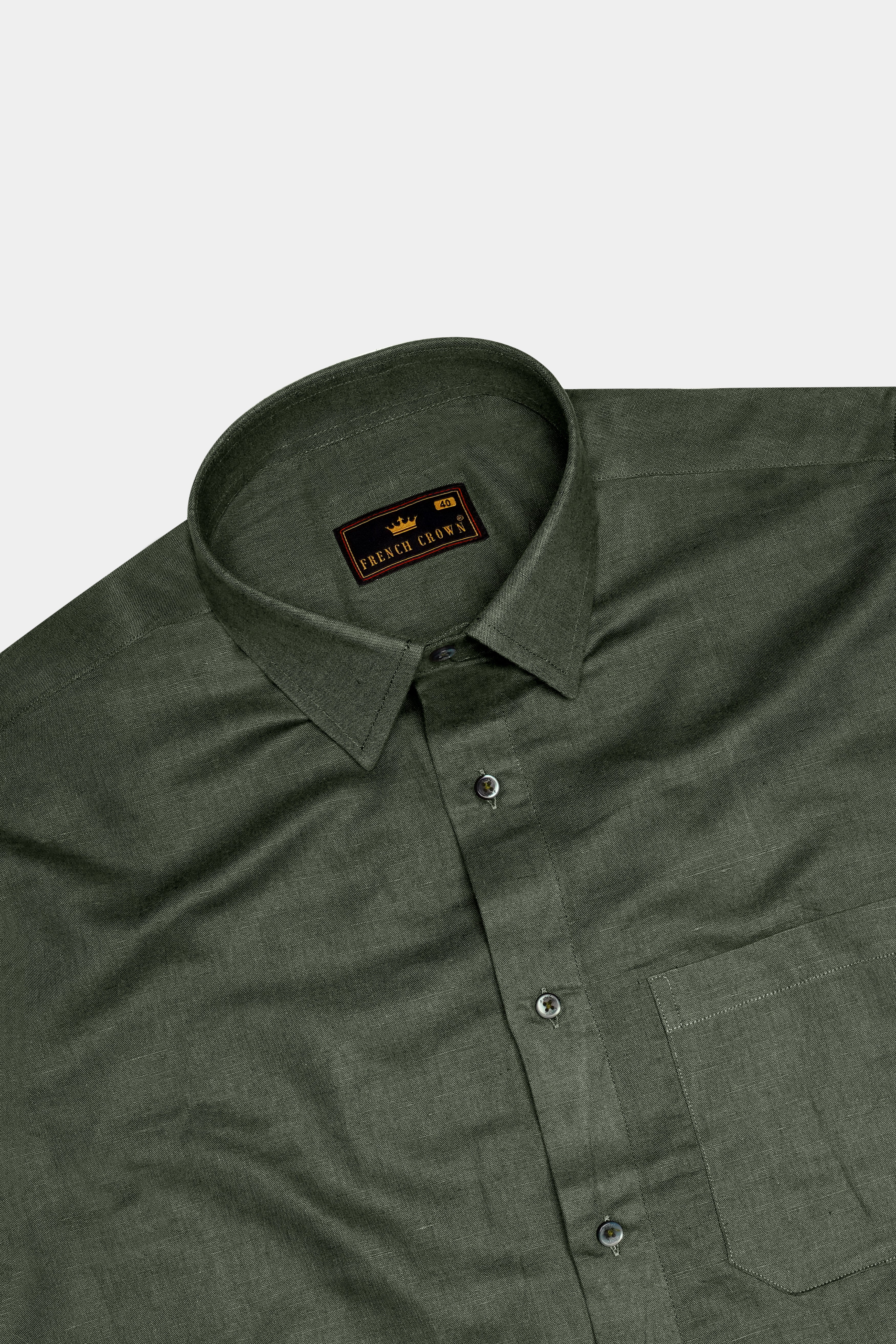 Herbanor-Merlin Green Luxurious Linen Dress Shirt