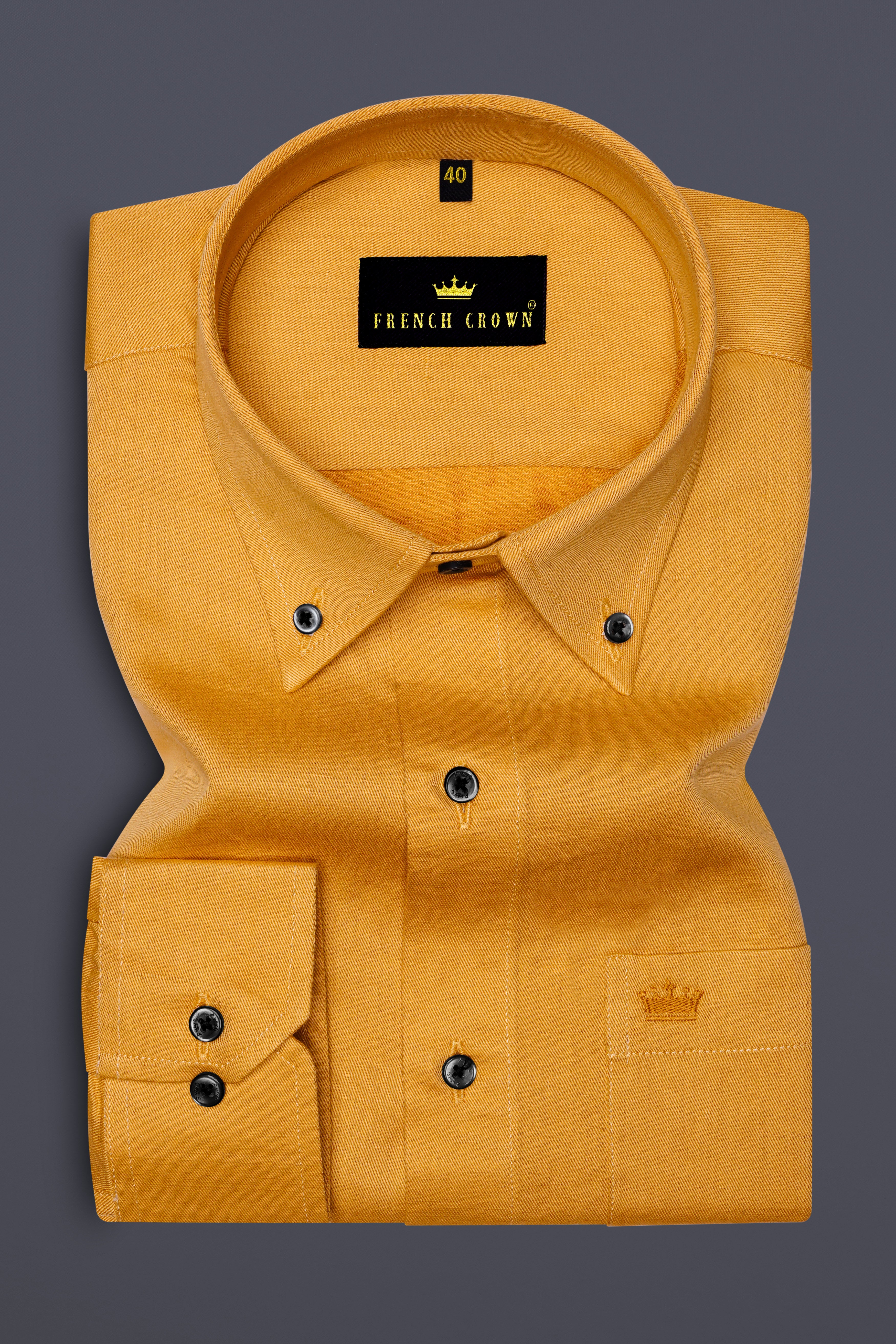 Zyltone-Anzac Yellow Twill Premium Cotton Dress Shirt