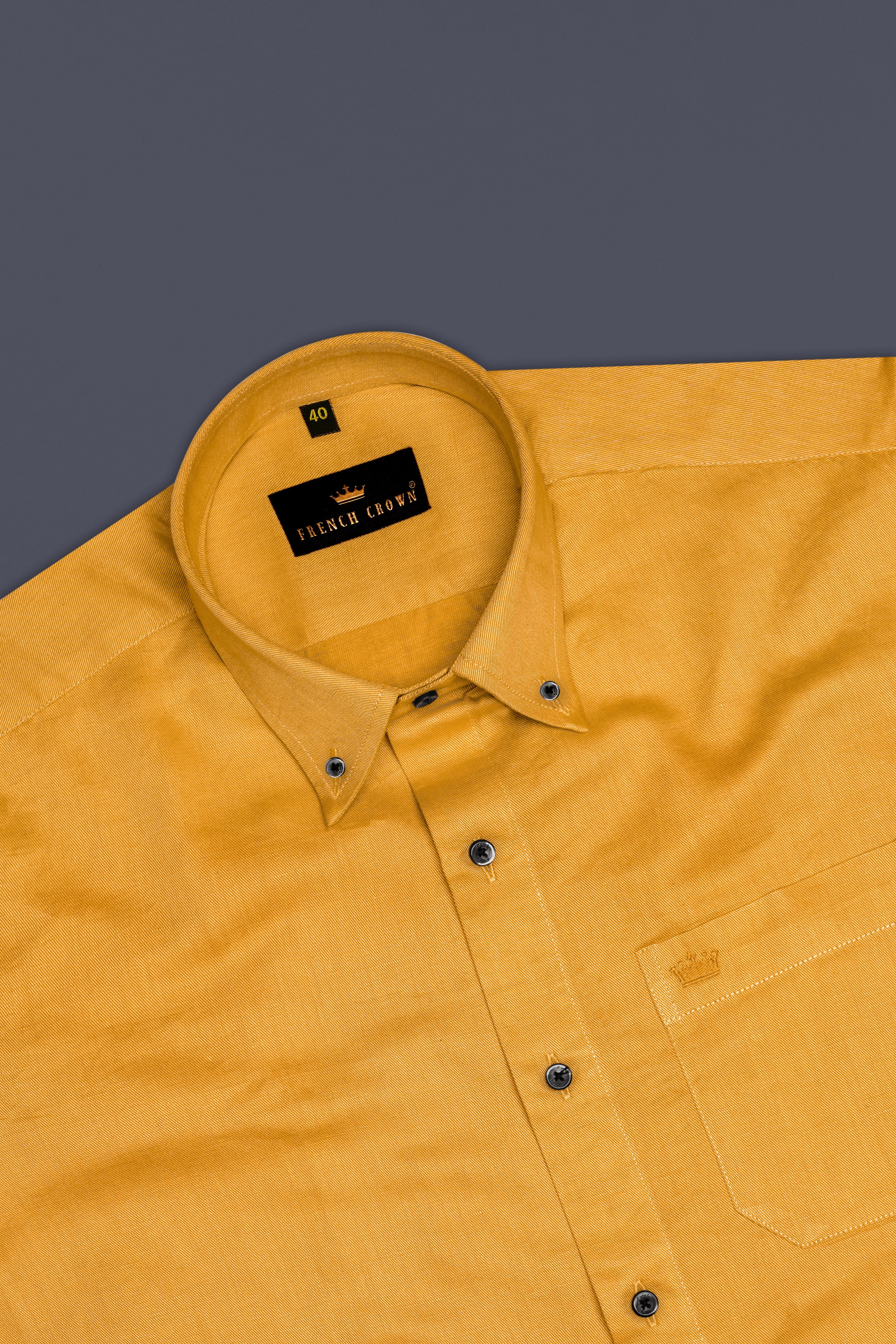 Zyltone-Anzac Yellow Twill Premium Cotton Dress Shirt