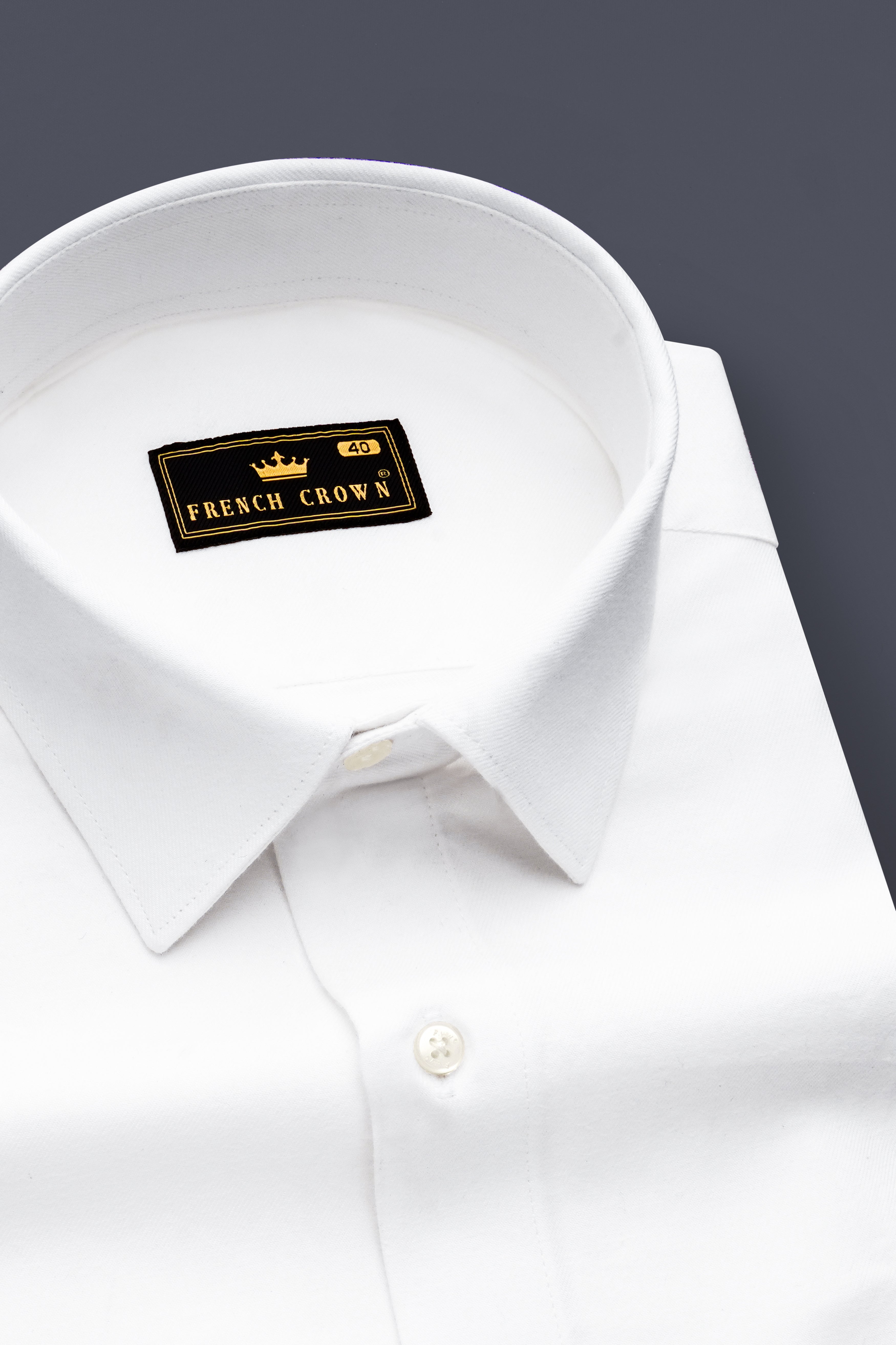Sivino-Bright White Twill Premium Cotton Dress Shirt
