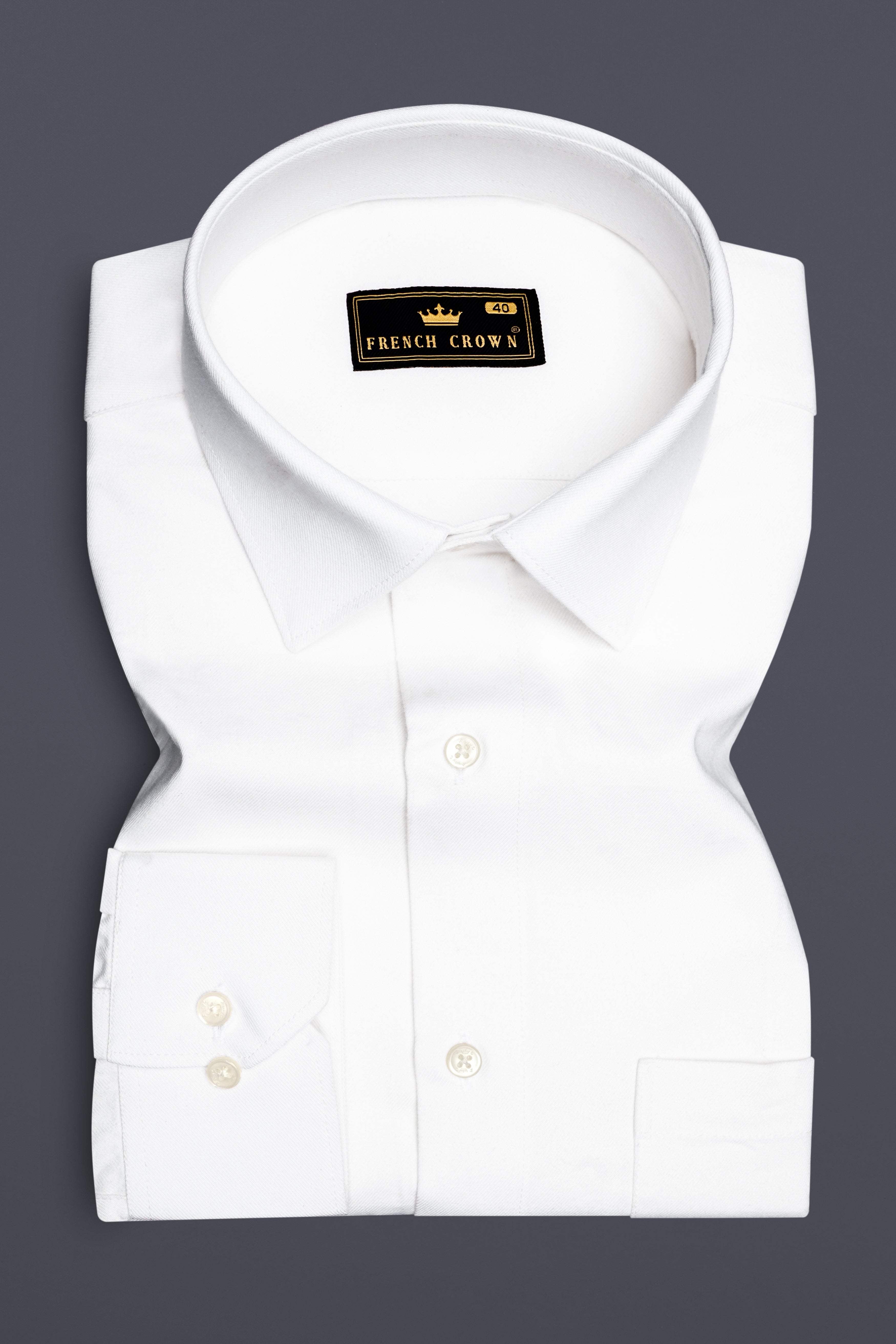 Sivino-Bright White Twill Premium Cotton Dress Shirt