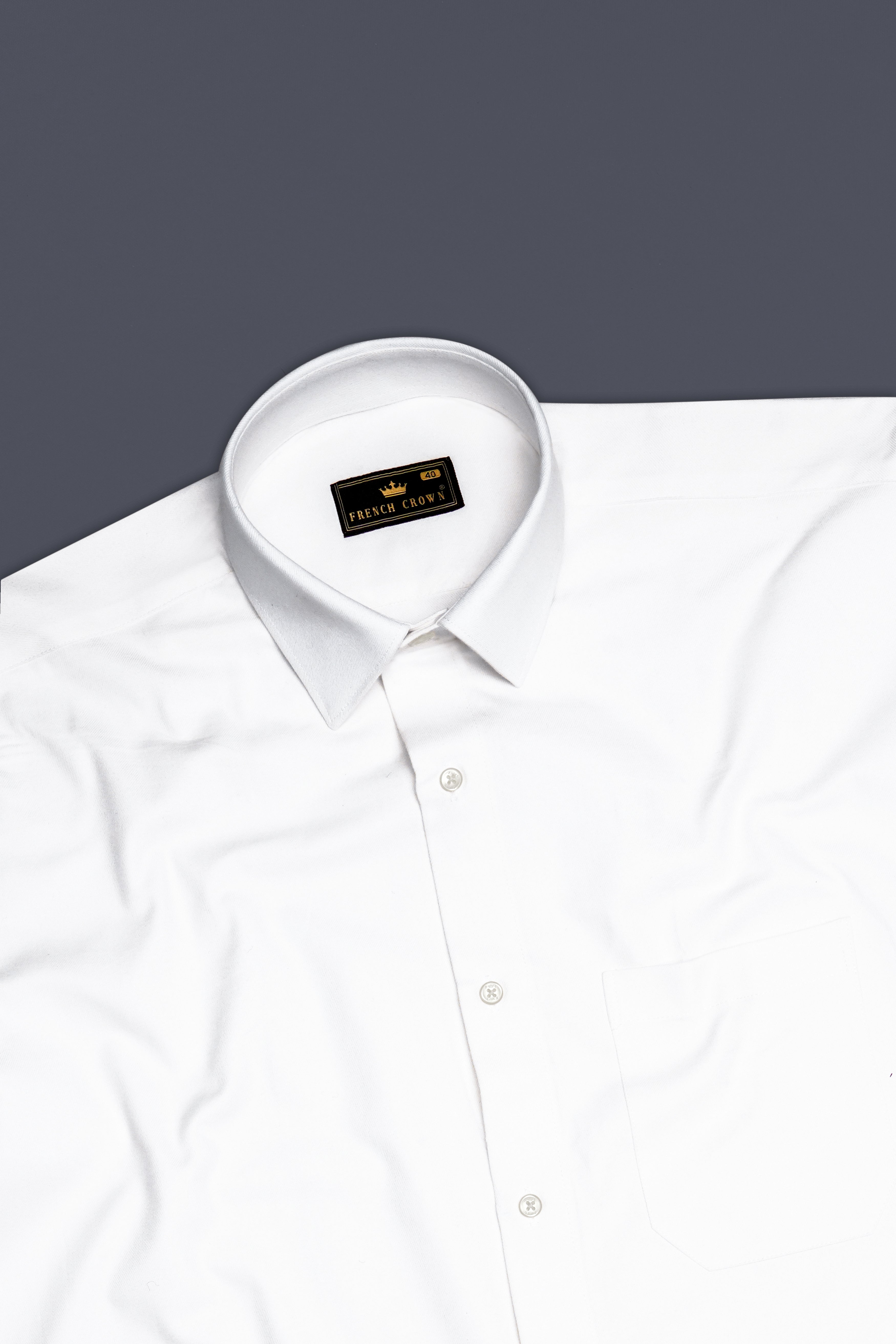 Sivino-Bright White Twill Premium Cotton Dress Shirt