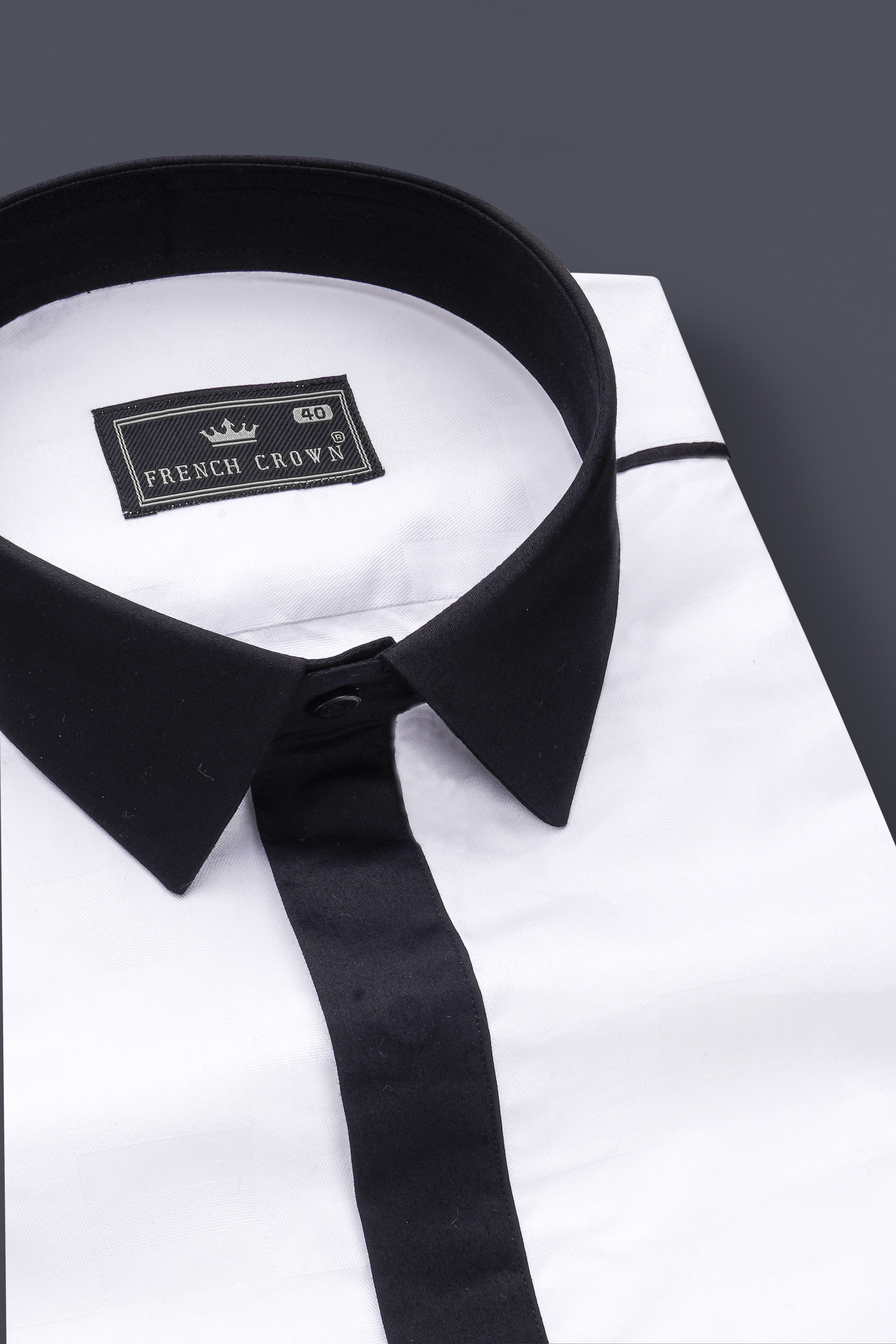Splitro-Bright White And Jaguar Black Super Soft Premium Cotton Designer Casual Shirt