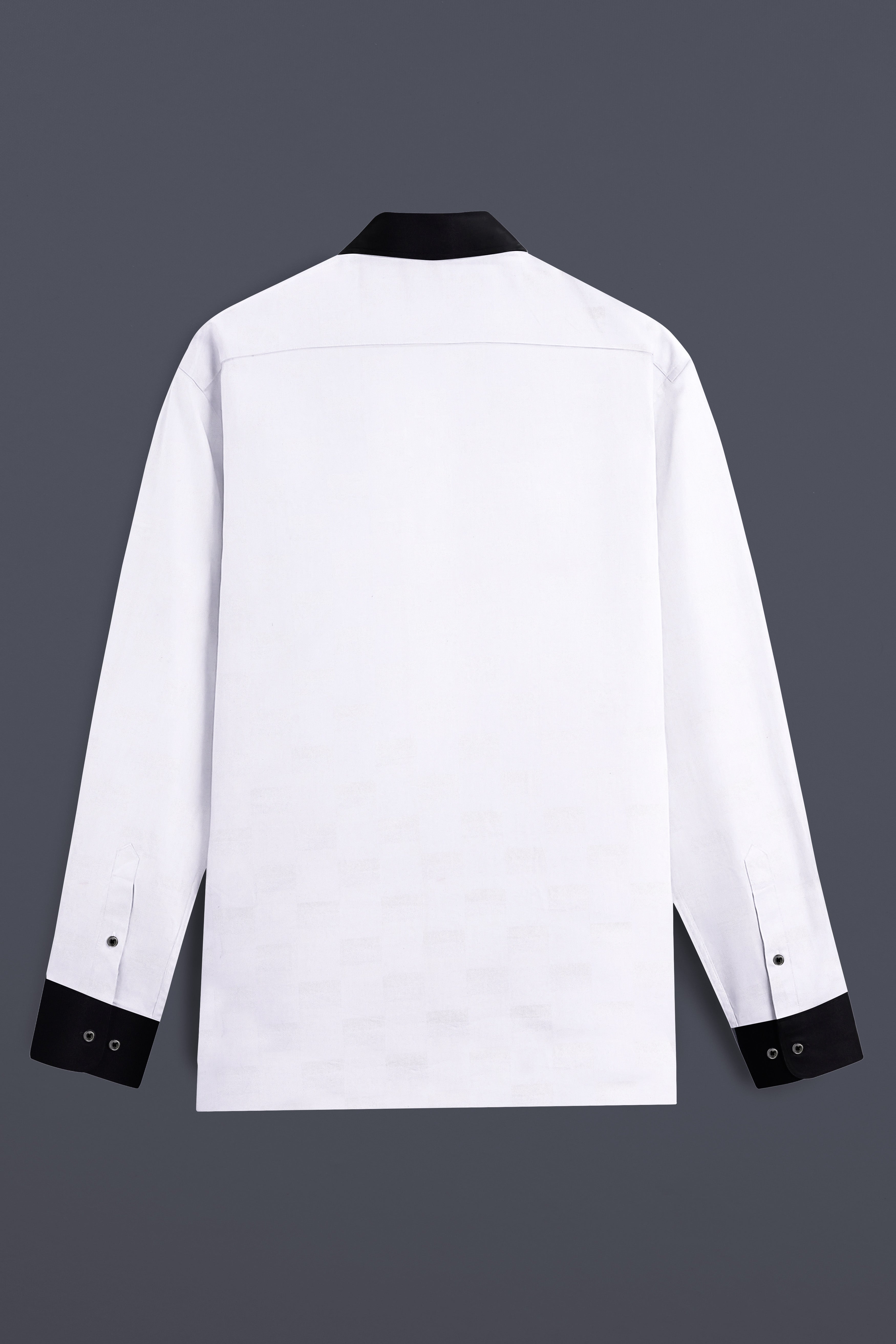 Splitro-Bright White And Jaguar Black Super Soft Premium Cotton Designer Casual Shirt