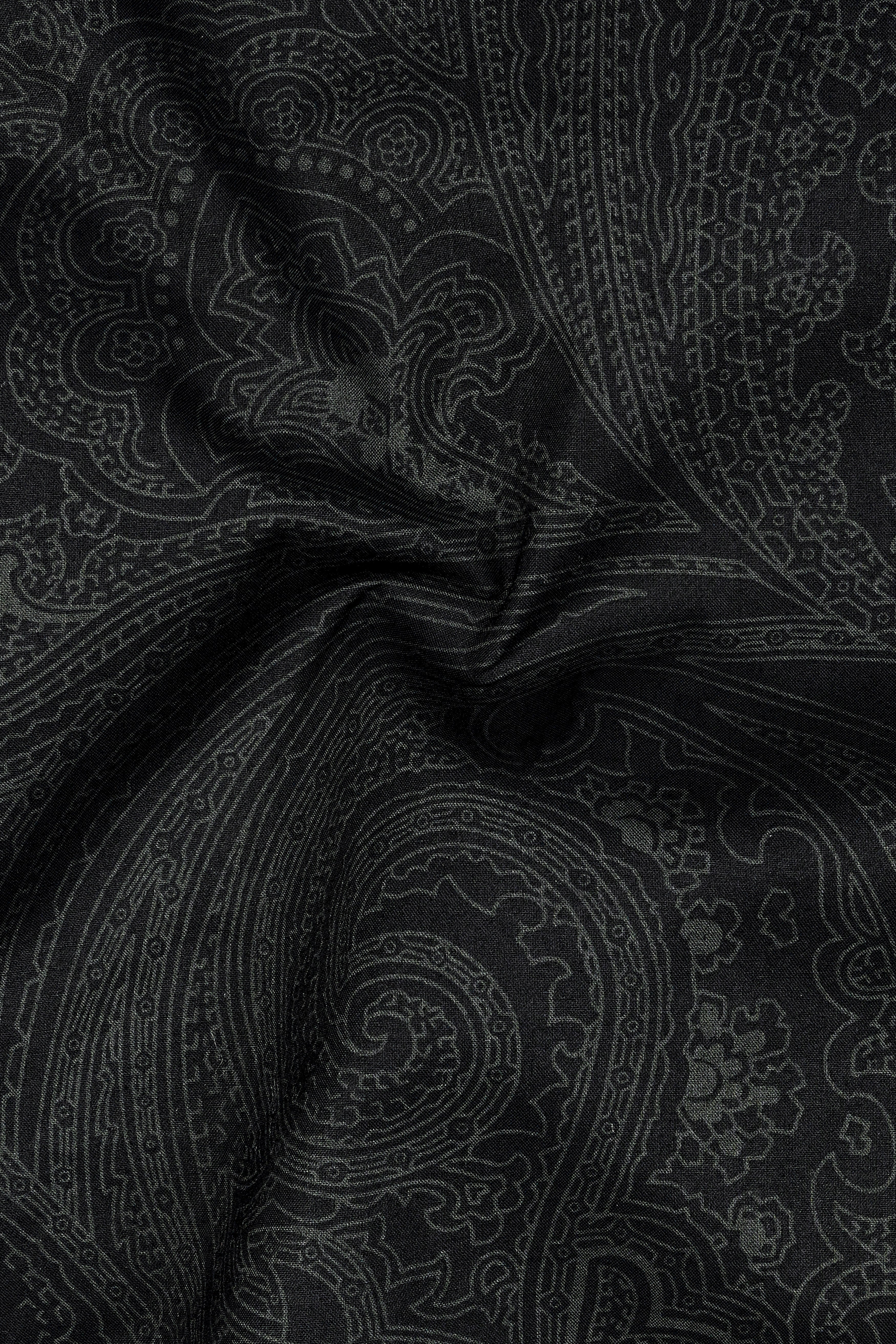 Paislux-Zeus Black Paisley Printed Super Soft Premium Cotton Casual Kurta Shirt