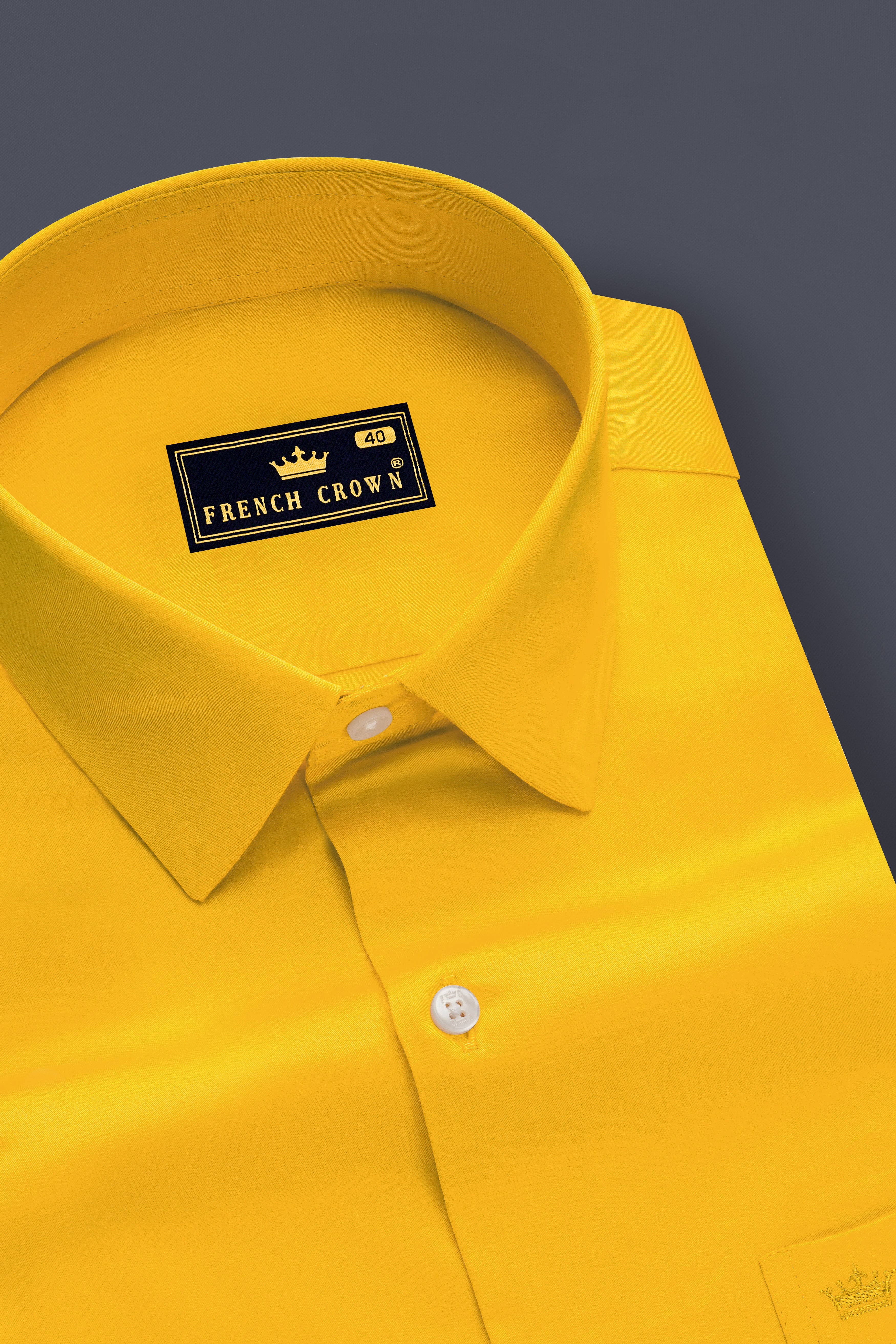 Zestine-Squash Orange Subtle Sheen Super Soft Premium Cotton Dress Shirt