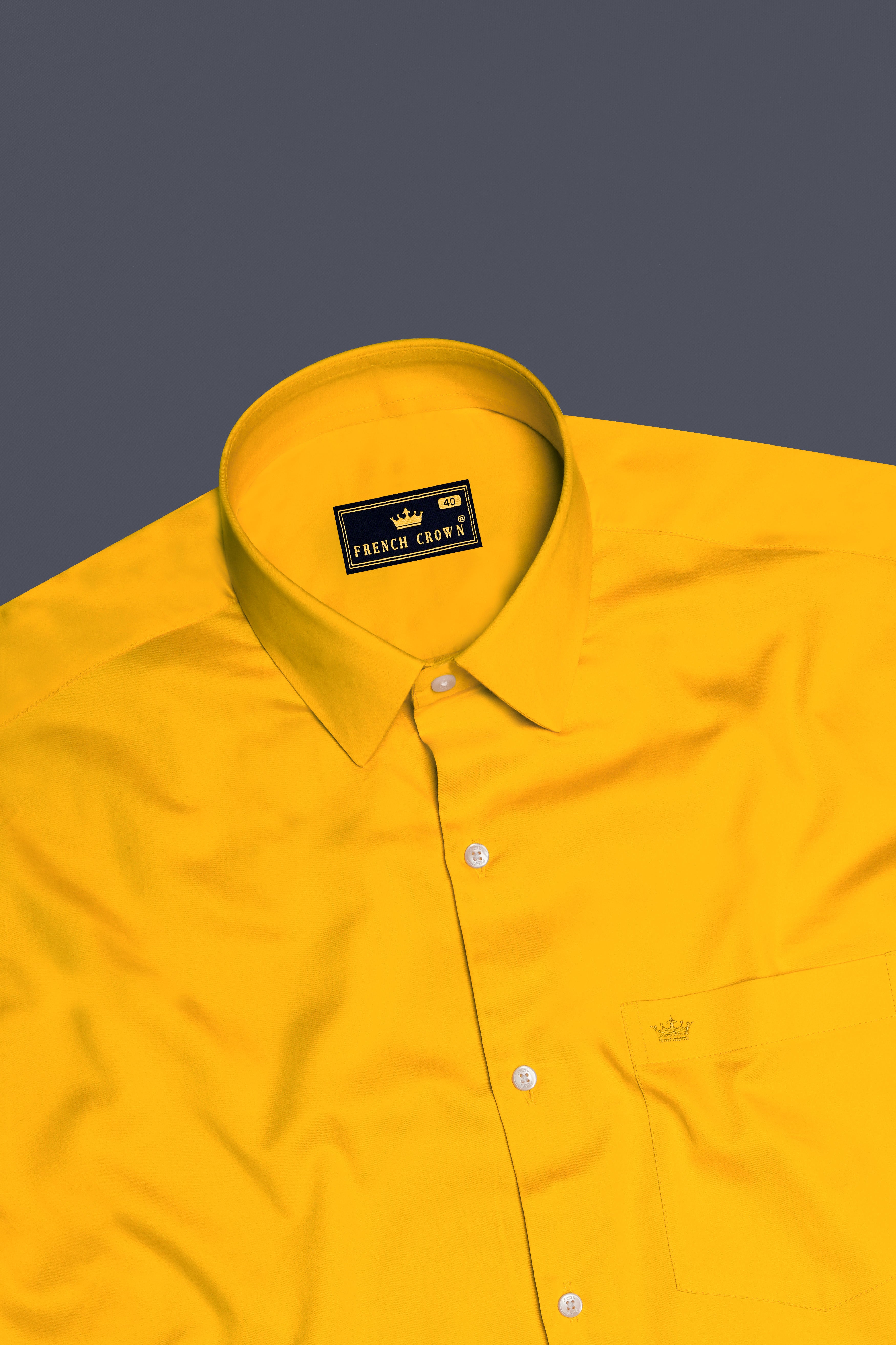 Zestine-Squash Orange Subtle Sheen Super Soft Premium Cotton Dress Shirt