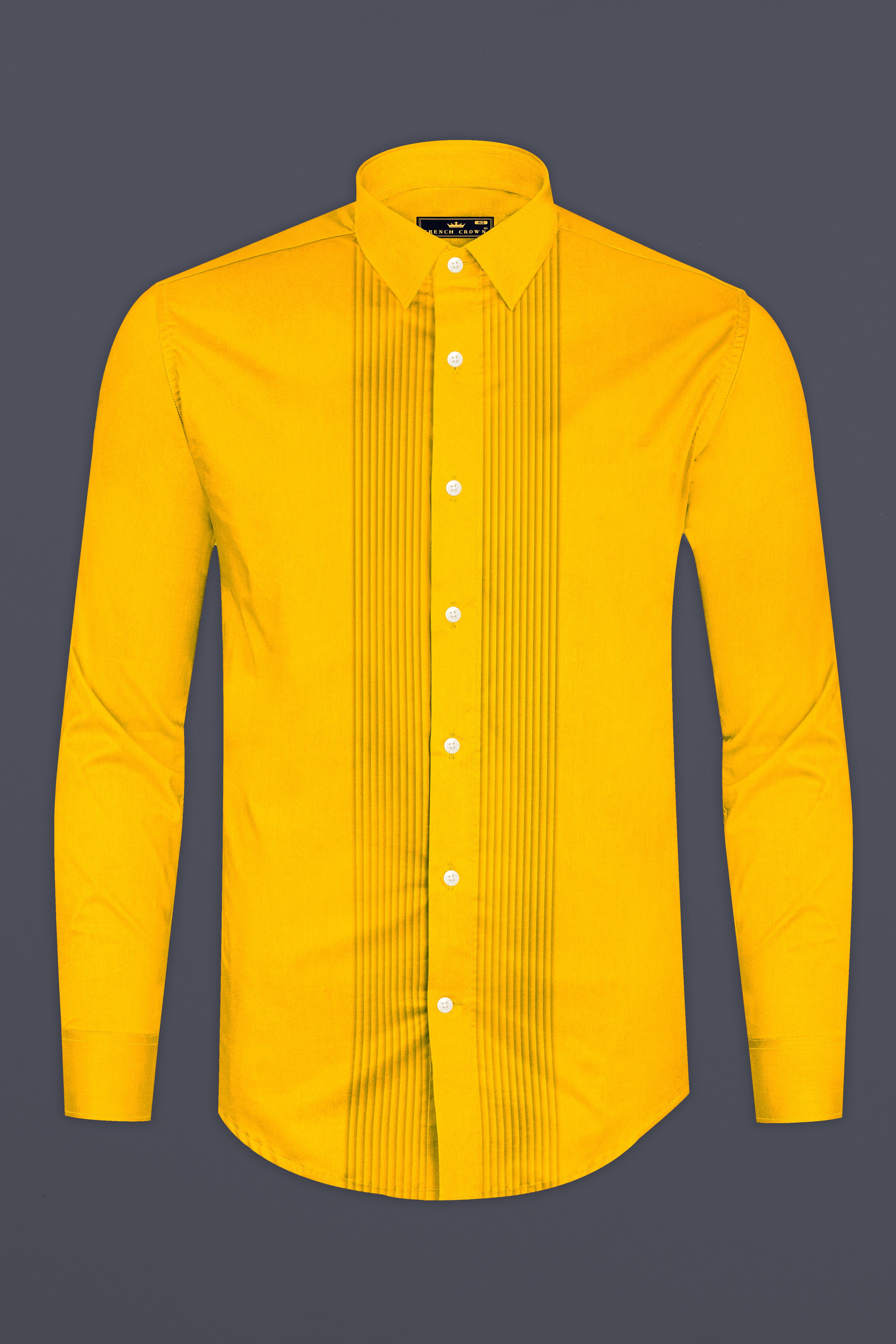 Zestine-Squash Orange Subtle Sheen Super Soft Premium Cotton Dress Tuxedo Shirt