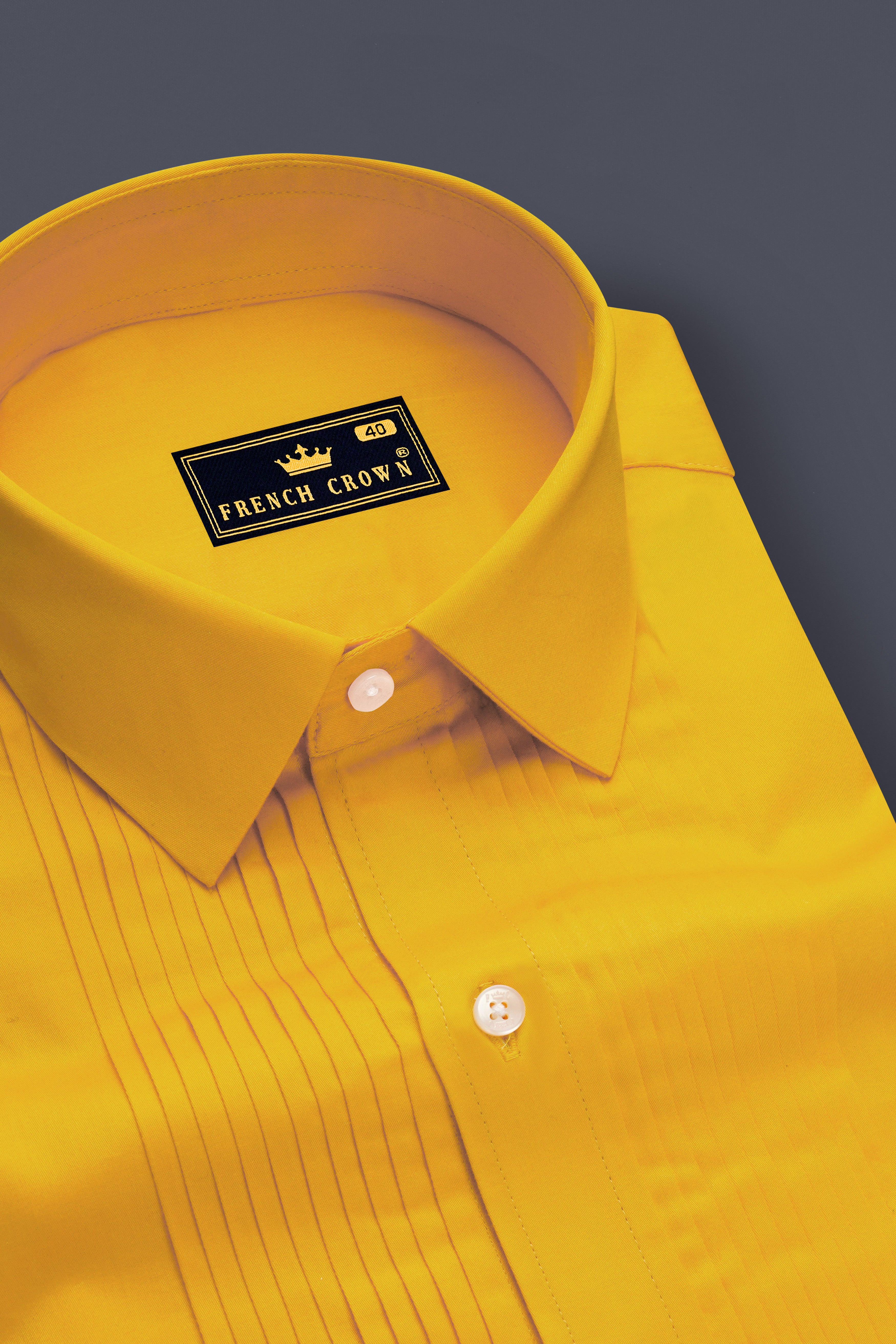 Zestine-Squash Orange Subtle Sheen Super Soft Premium Cotton Dress Tuxedo Shirt