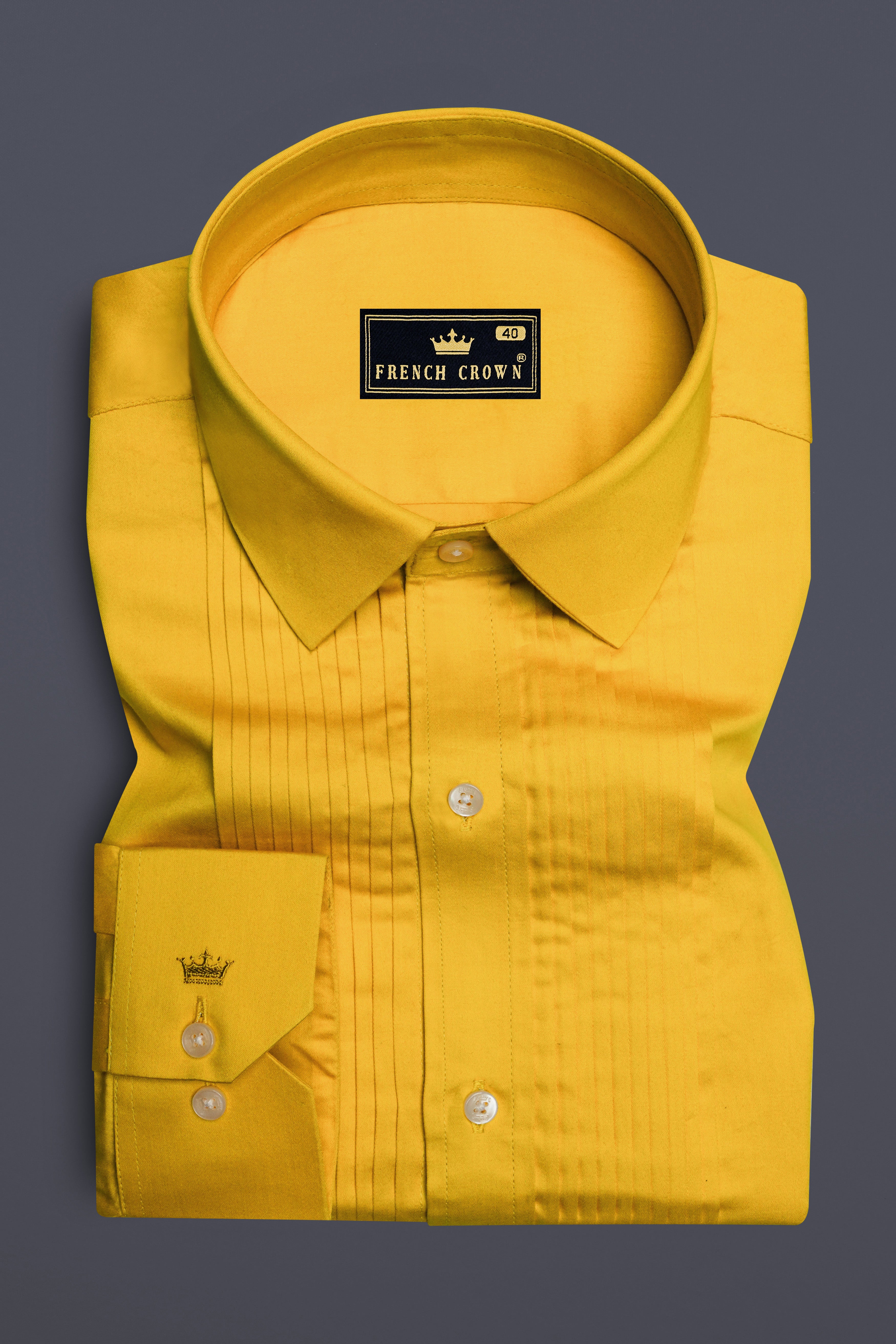 Zestine-Squash Orange Subtle Sheen Super Soft Premium Cotton Dress Tuxedo Shirt