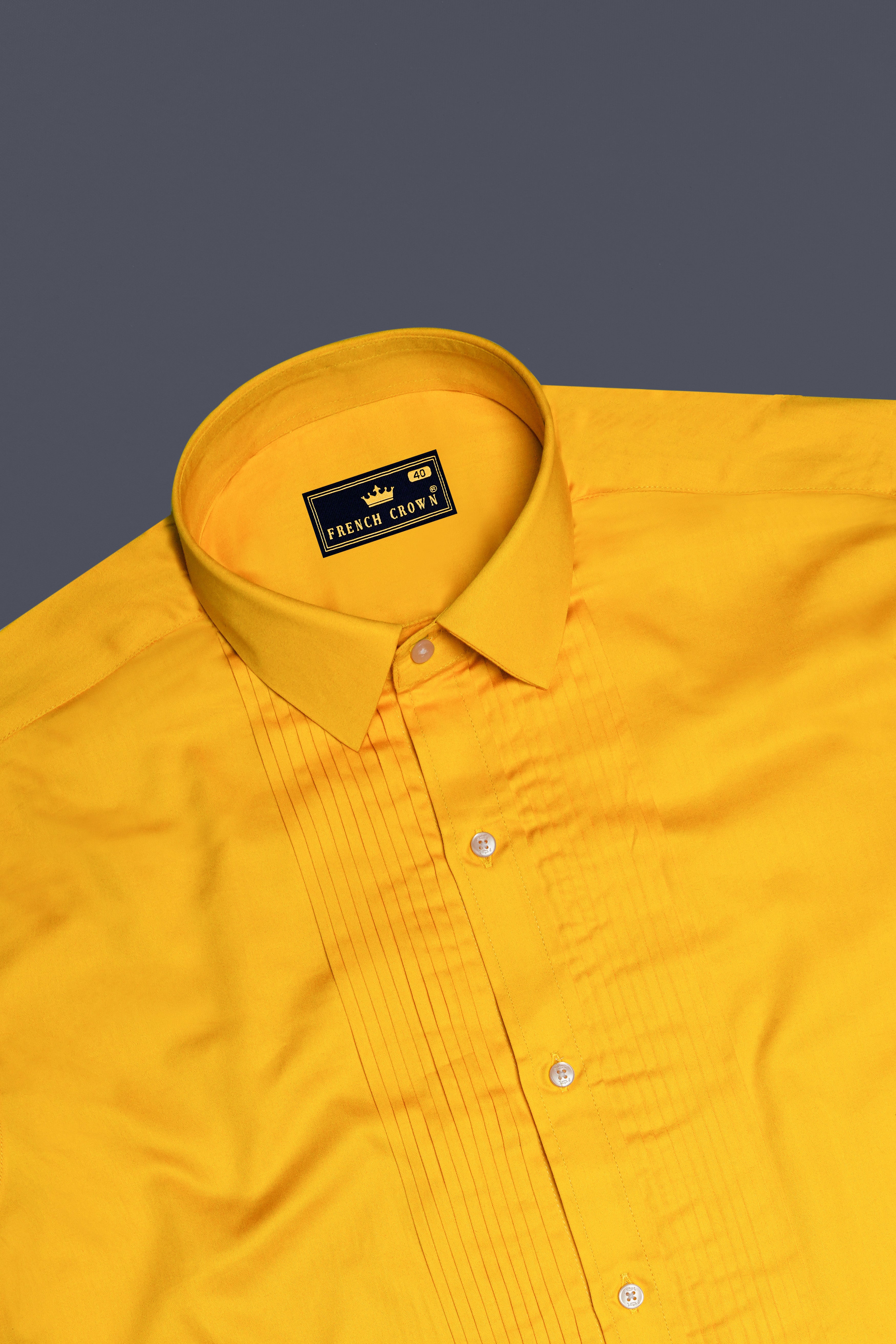 Zestine-Squash Orange Subtle Sheen Super Soft Premium Cotton Dress Tuxedo Shirt