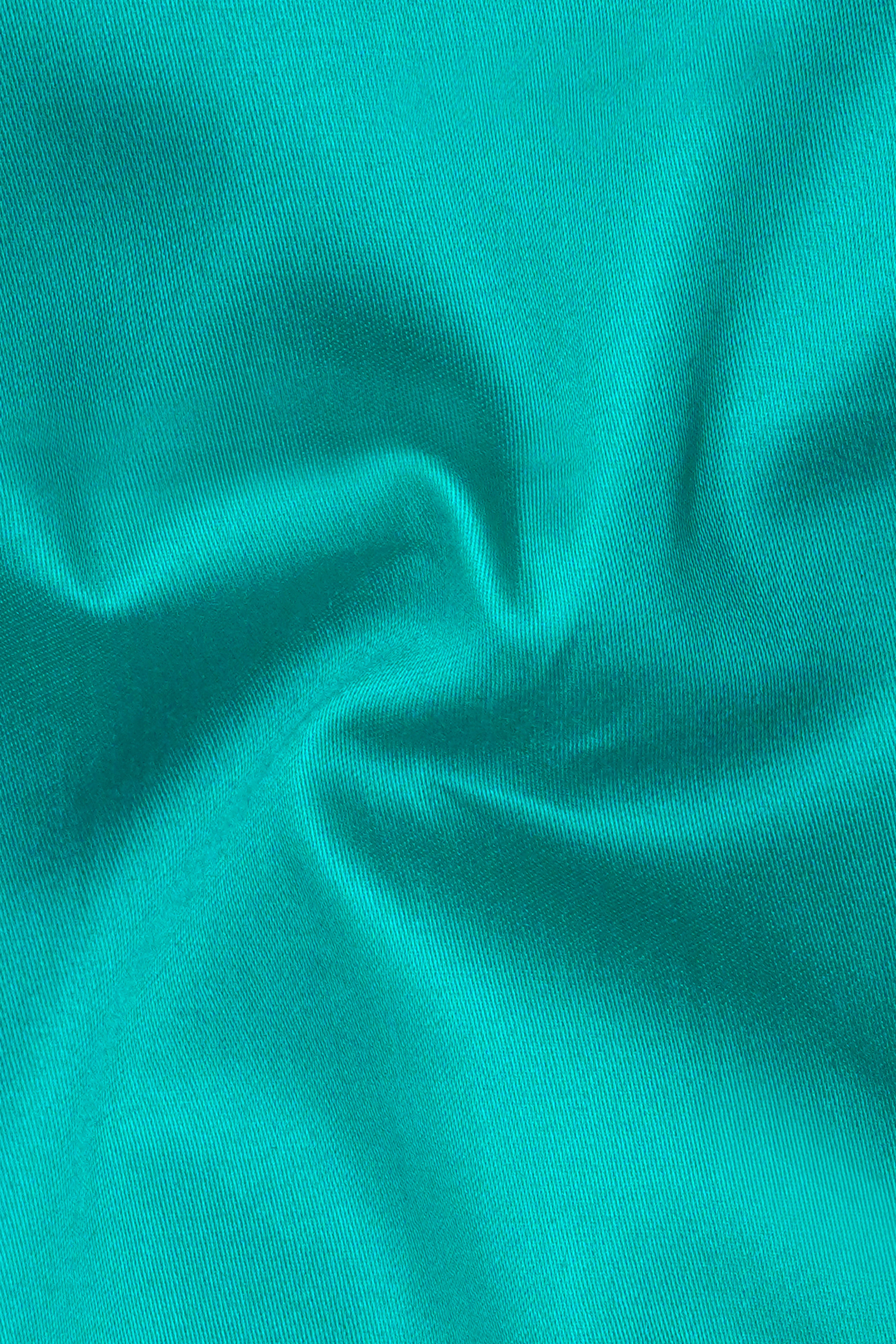 Royalin-Persian Blue Subtle Sheen Super Soft Premium Cotton Casual Mandarin Shirt