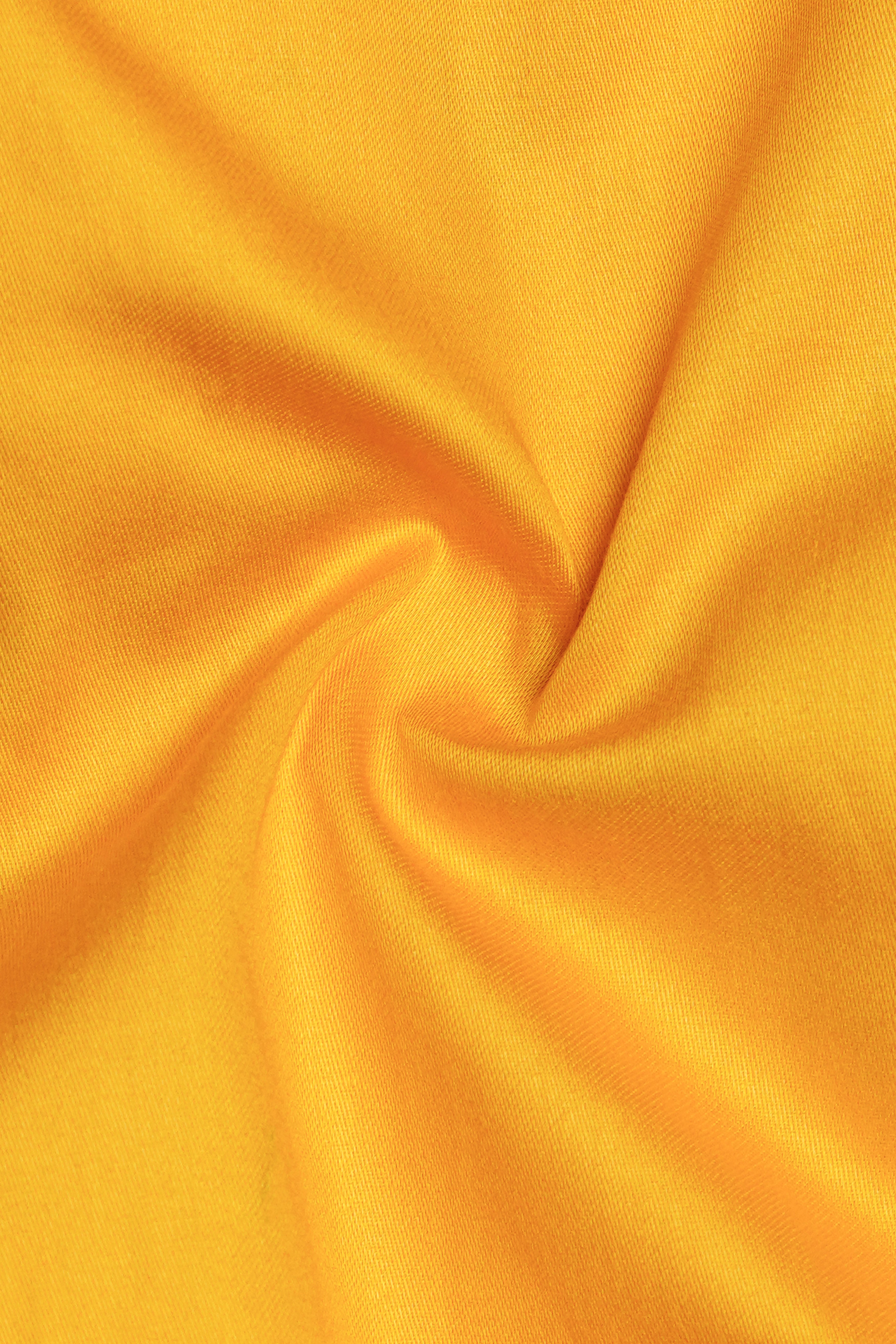 Zestine-Squash Yellow Subtle Sheen Super Soft Premium Cotton Cut Away Collar Dress Shirt