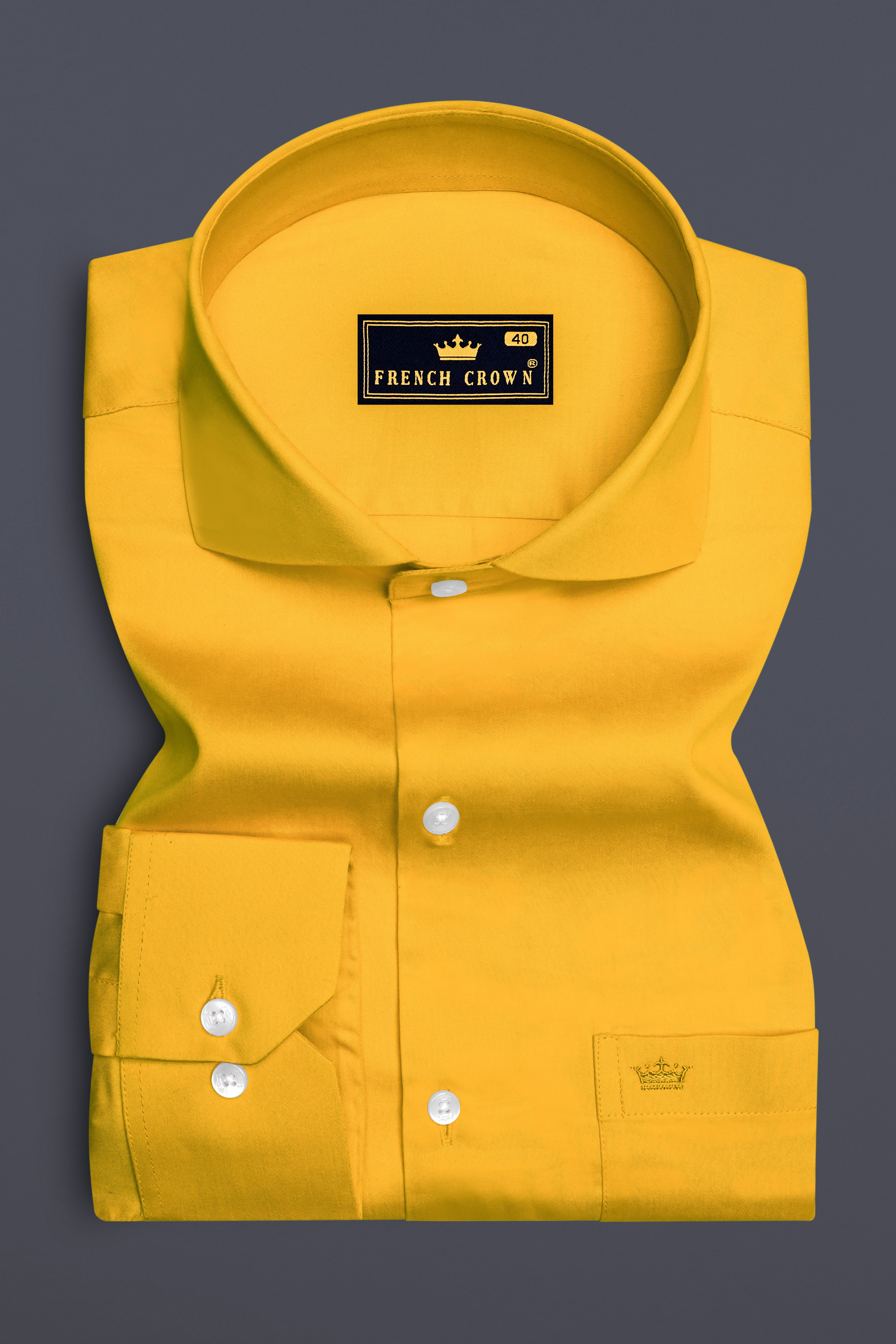 Zestine-Squash Orange Subtle Sheen Super Soft Premium Cotton Cut Away Collar Dress Shirt