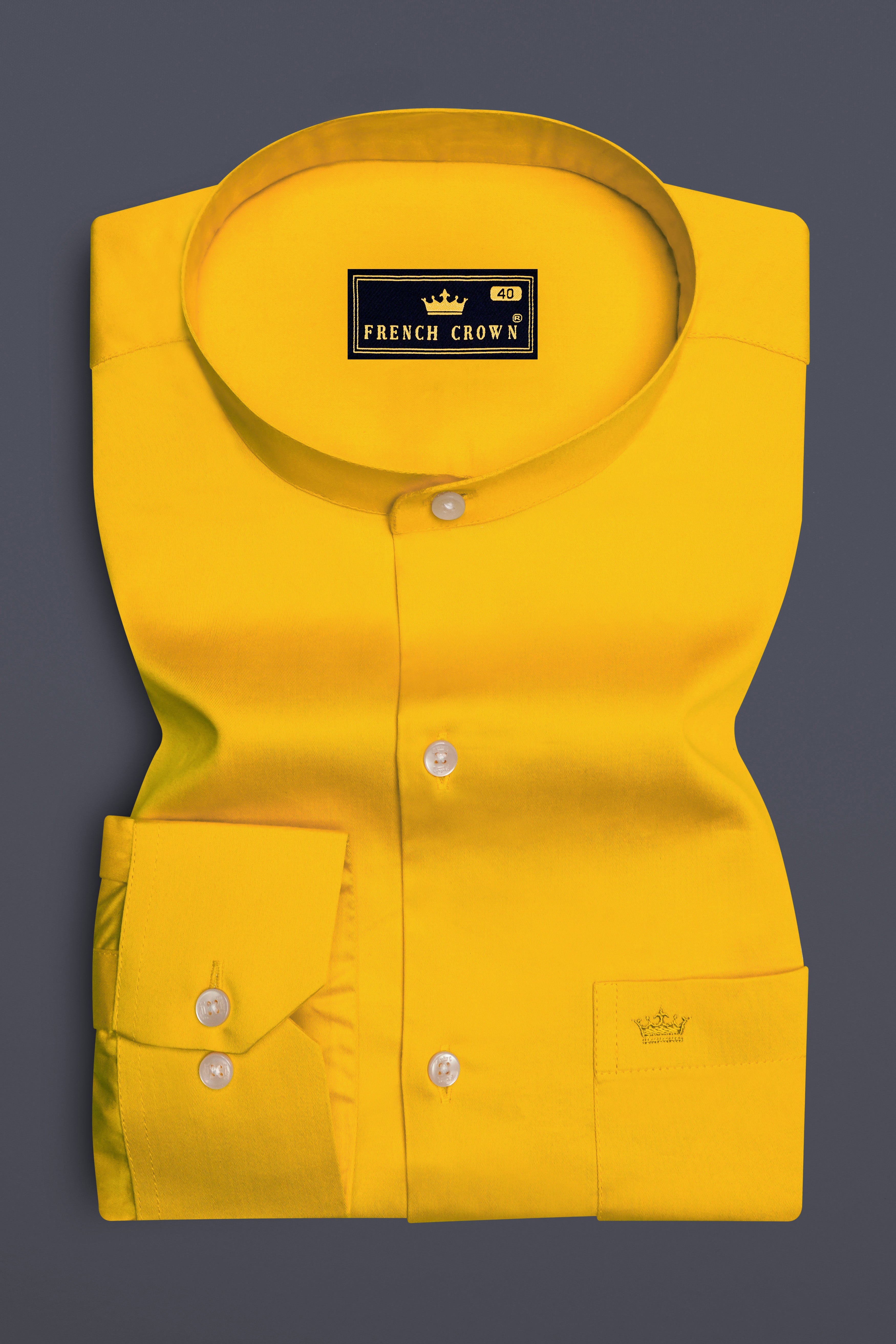 Zestine-Squash Orange Subtle Sheen Super Soft Premium Cotton Casual Mandarin Shirt