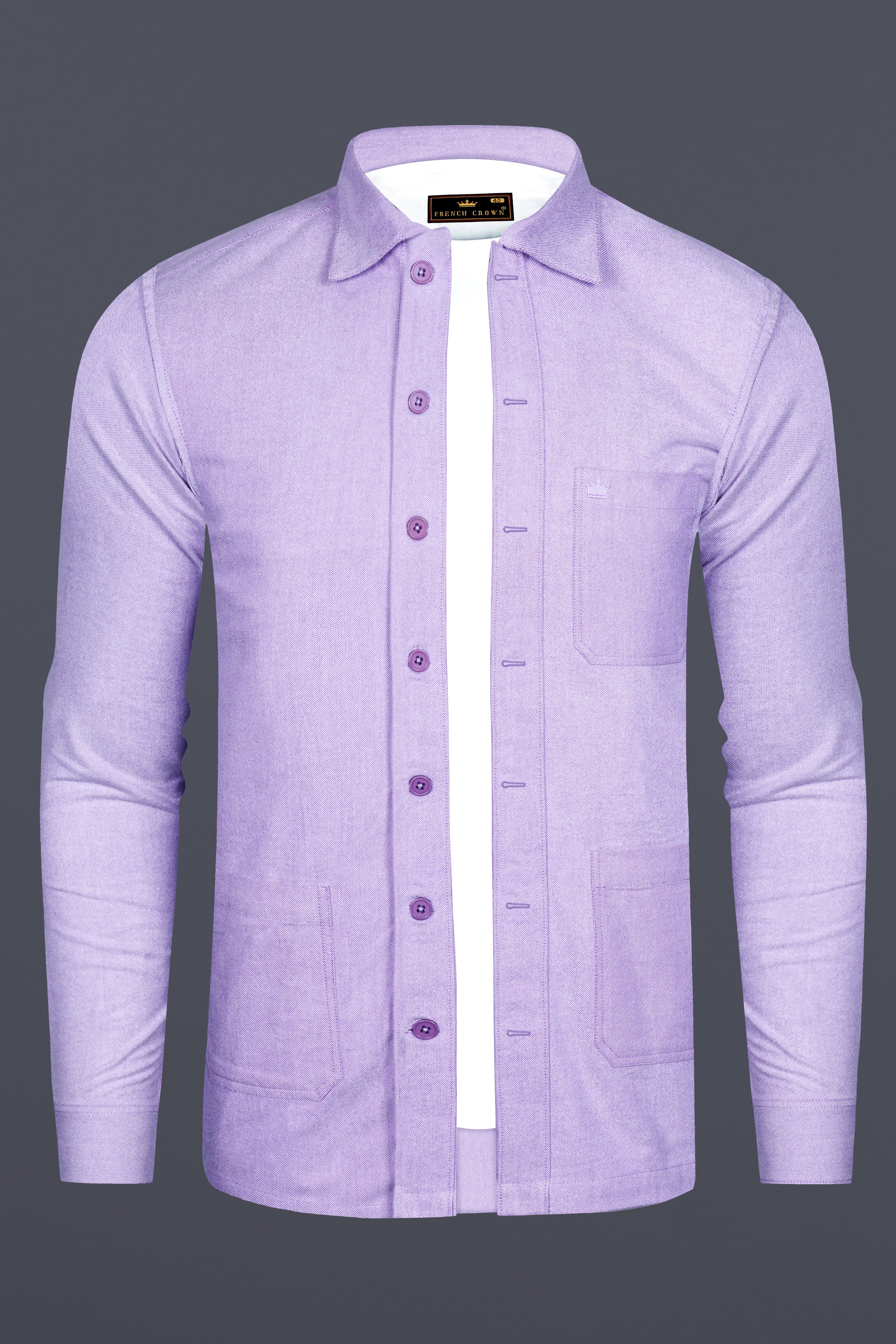 Purzel-Waterloo Purple Heavyweight Flannel Cotton Designer Casual Shirt