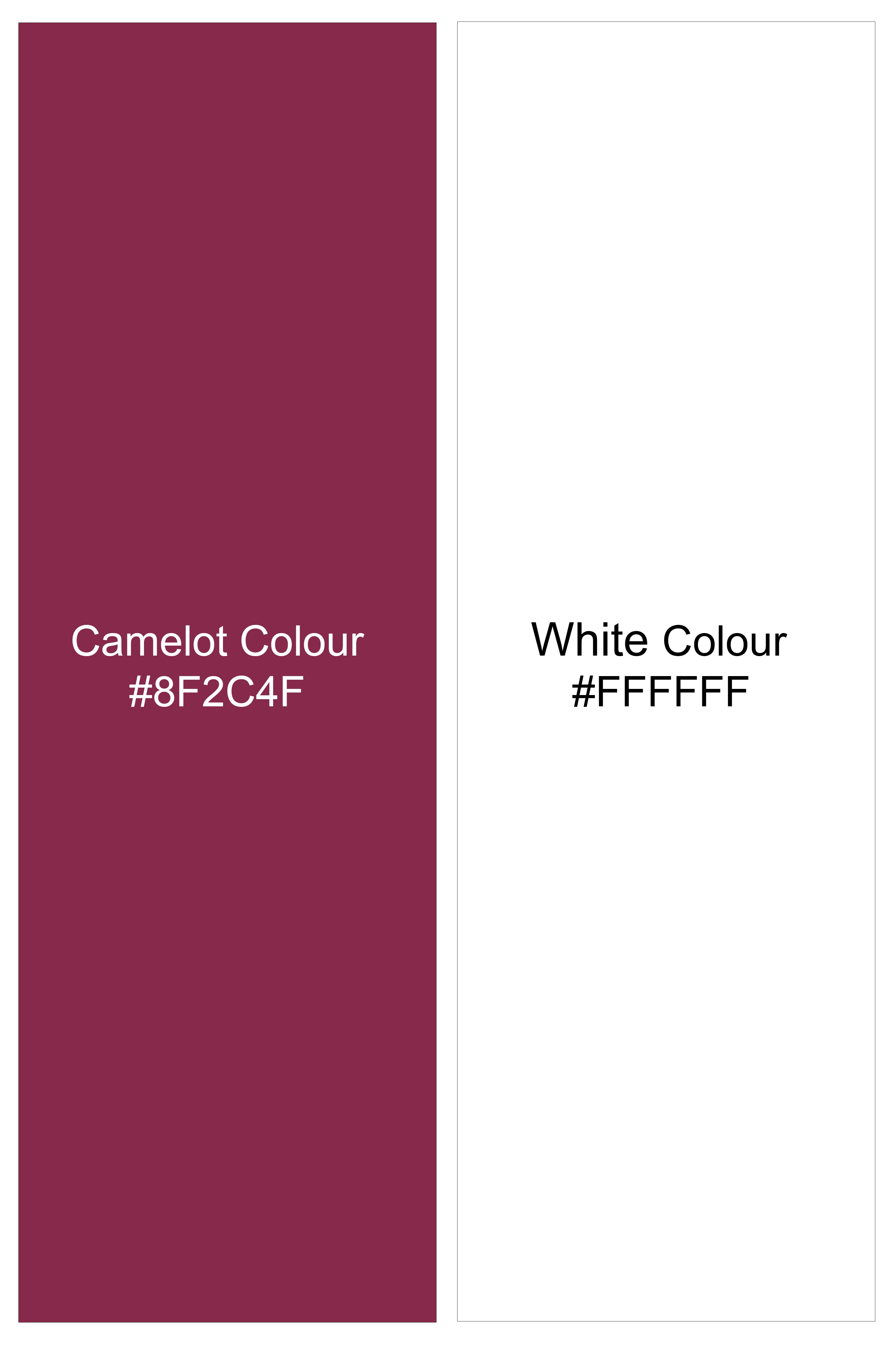 Pinfleur-Bright White And Camelot Pink Striped Oxford Premium Cotton Casual Shirt