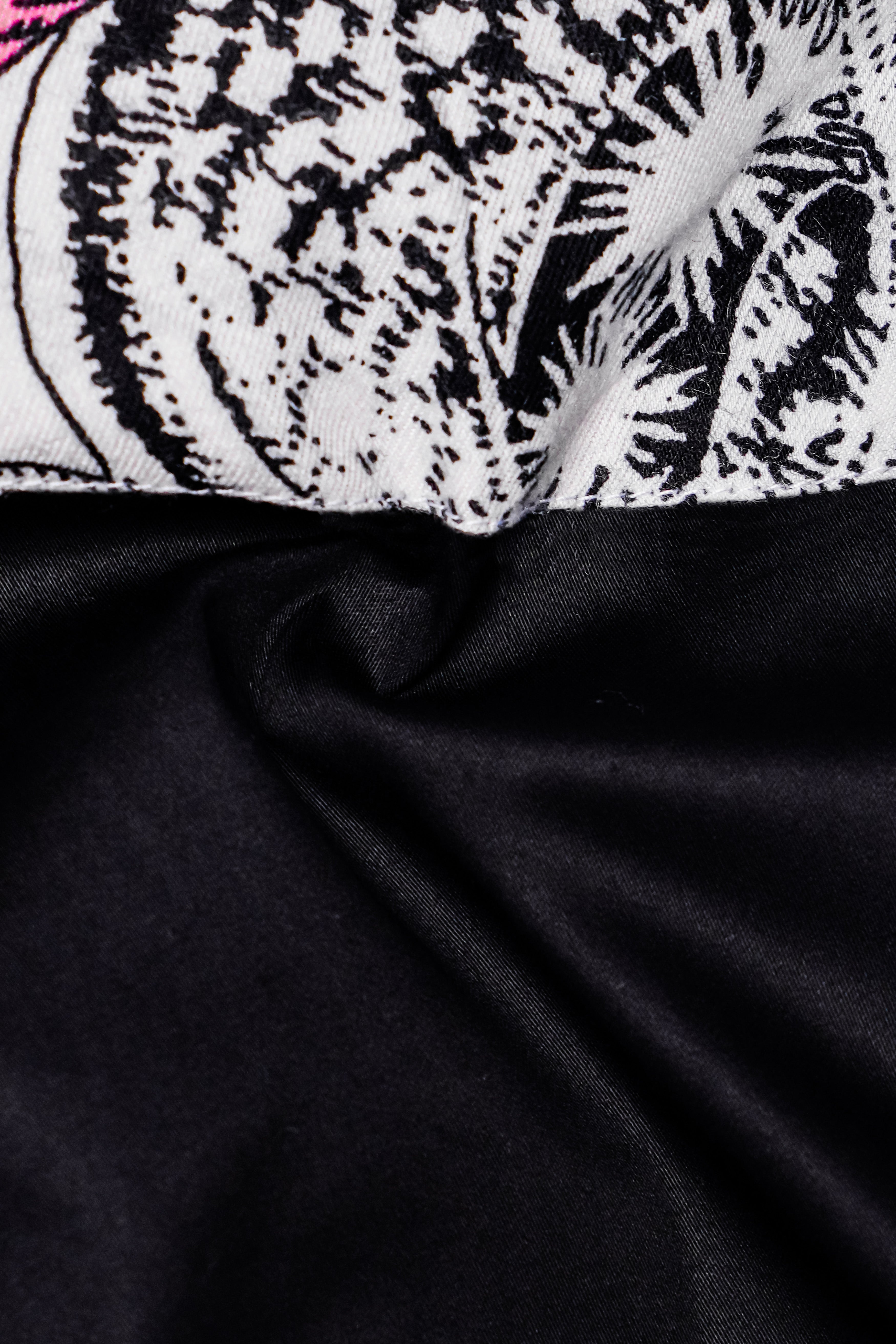 Eldeen-Jade Black And Bright White Deer Printed Subtle Sheen Super Soft Premium Cotton Casual Designer Shirt