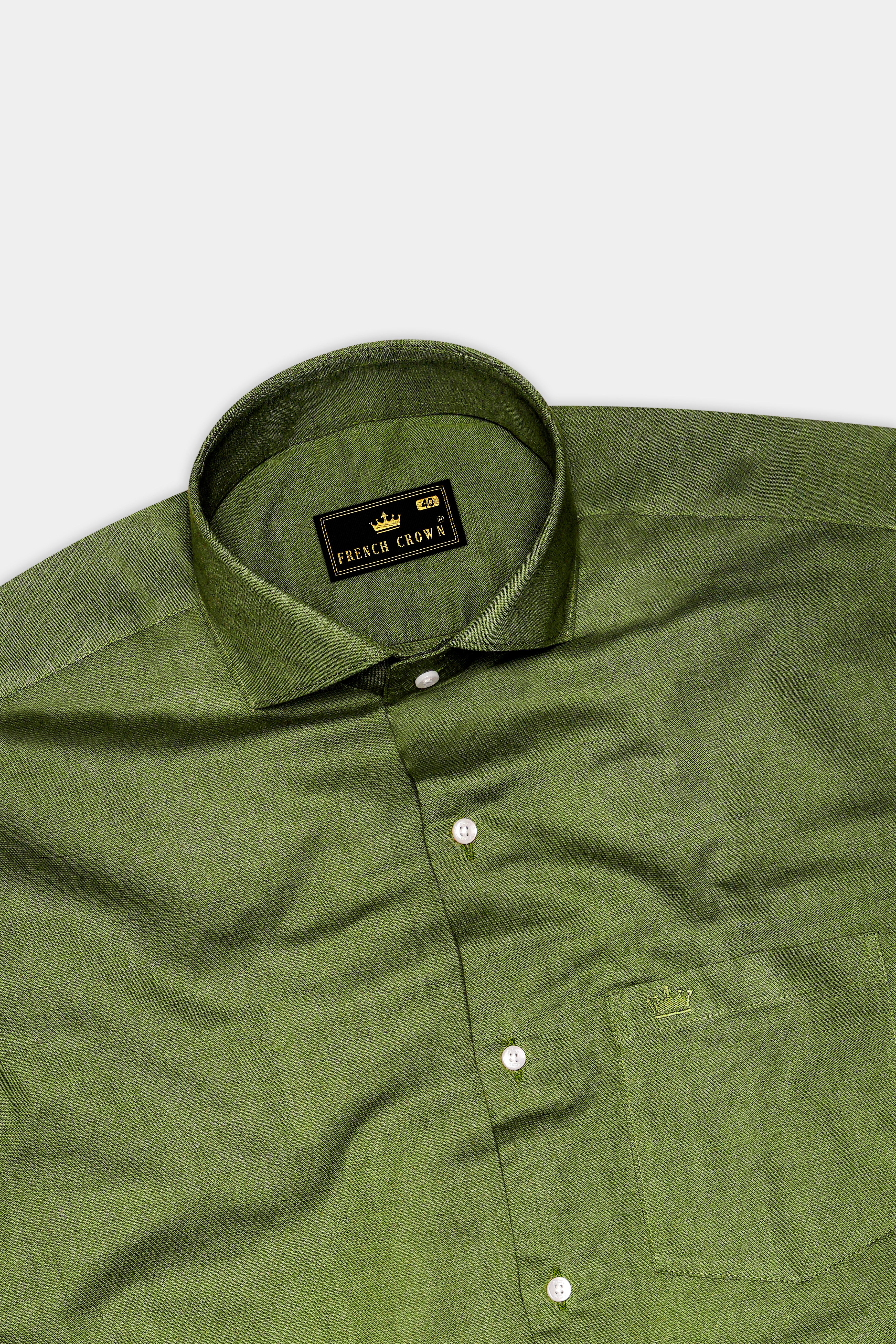 Mireli-Waiouru Green Luxurious Linen Dress Shirt