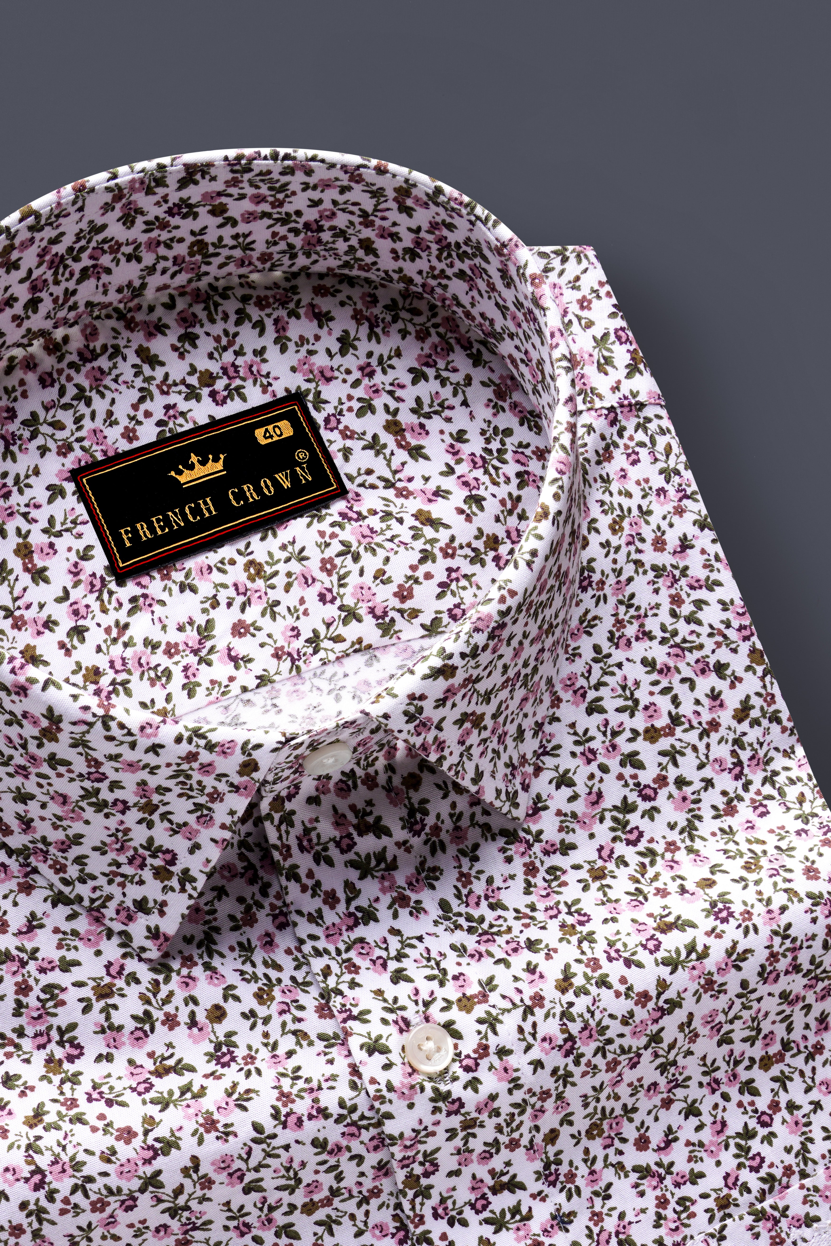 Vivelle-Opera Mauve Pink And Bright White Printed Super Soft Premium Cotton Semi Formal Shirt