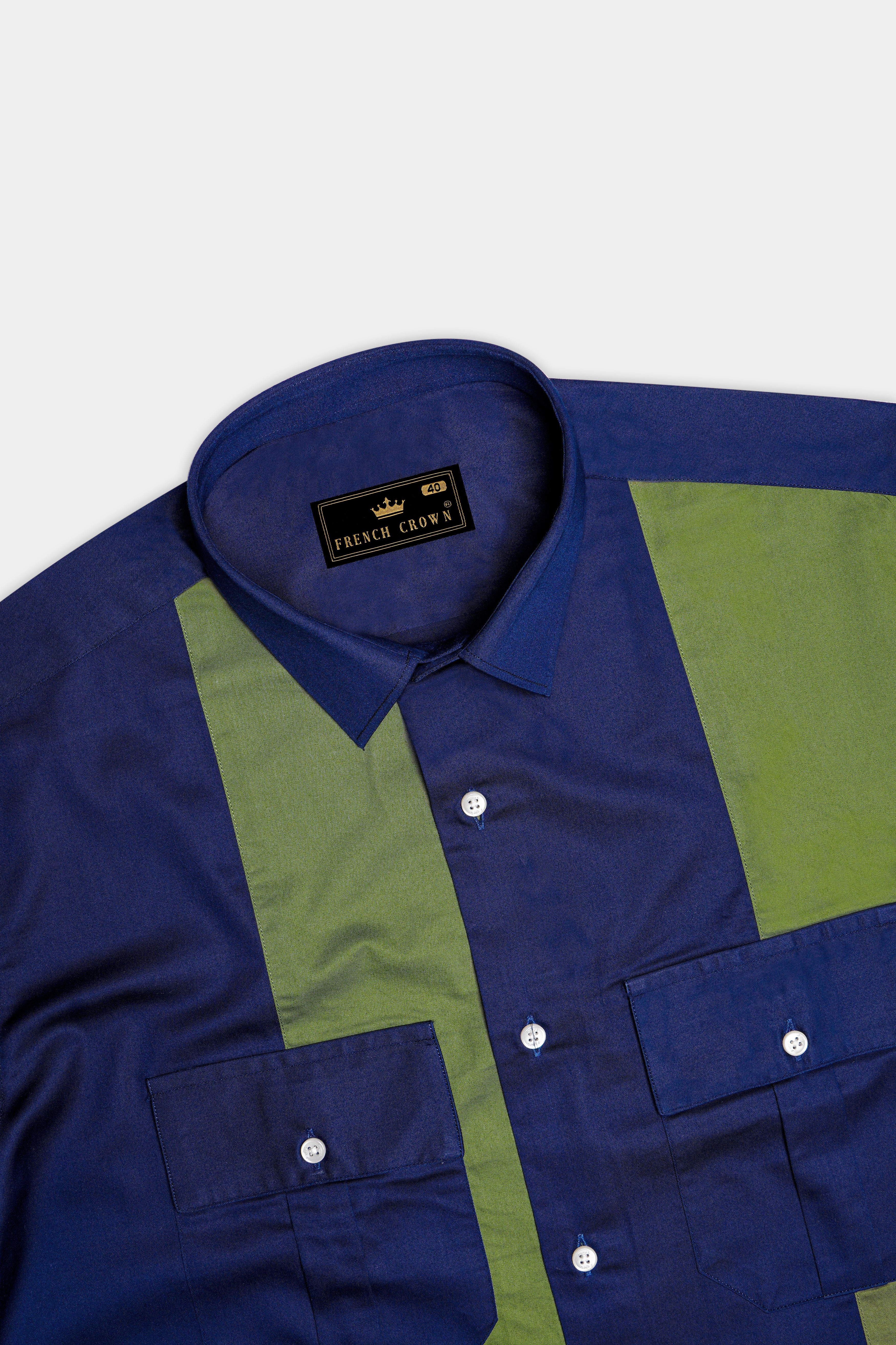 Bluverra-Downriver Blue And Dingley Green Striped Subtle Sheen Super Soft Premium Cotton Casual Designer Shirt